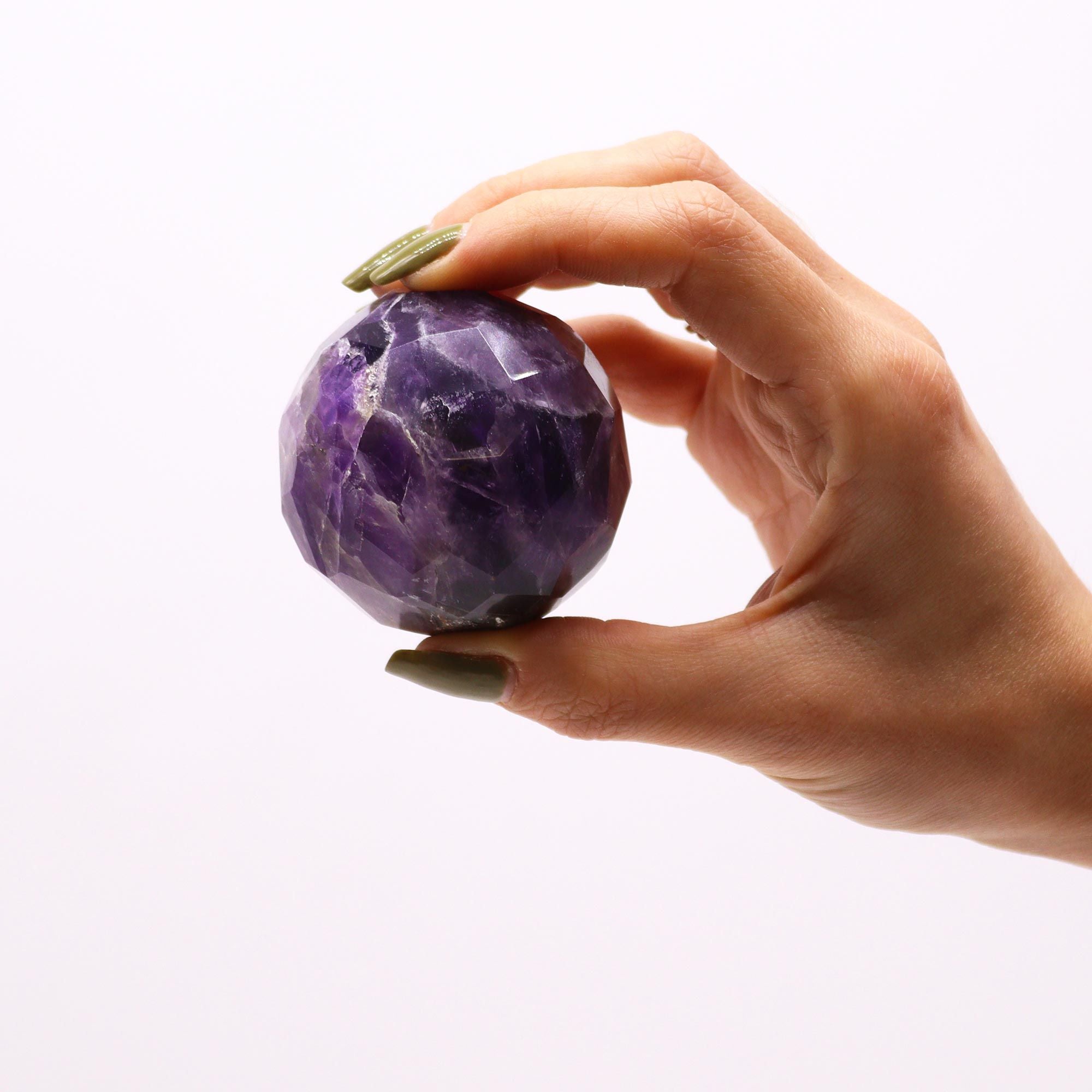 Gemstone Faceted Healing Ball & Stand - Amethyst 🇬🇧