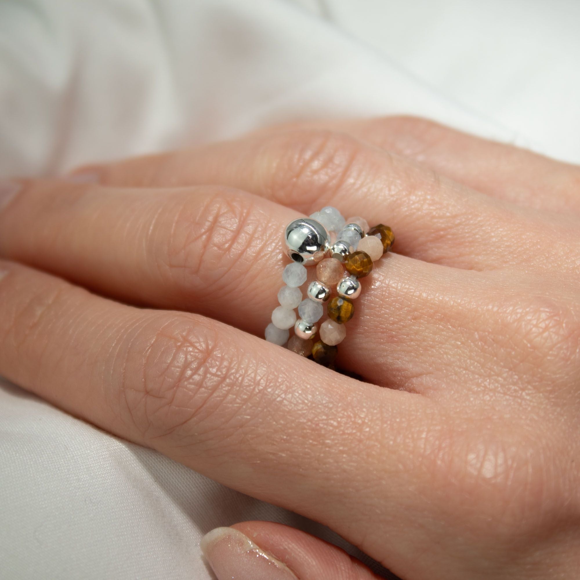 Nymph Spirit Gemstone Ring Set - Sea Sunset 🇬🇧