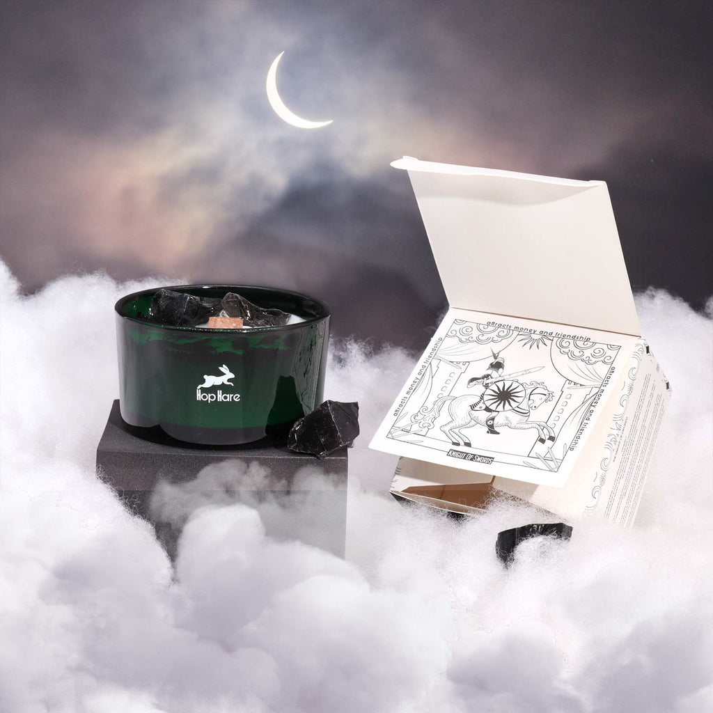 Hop Hare Crystal Magic Flower Candle - The Knight of Swords 🇬🇧