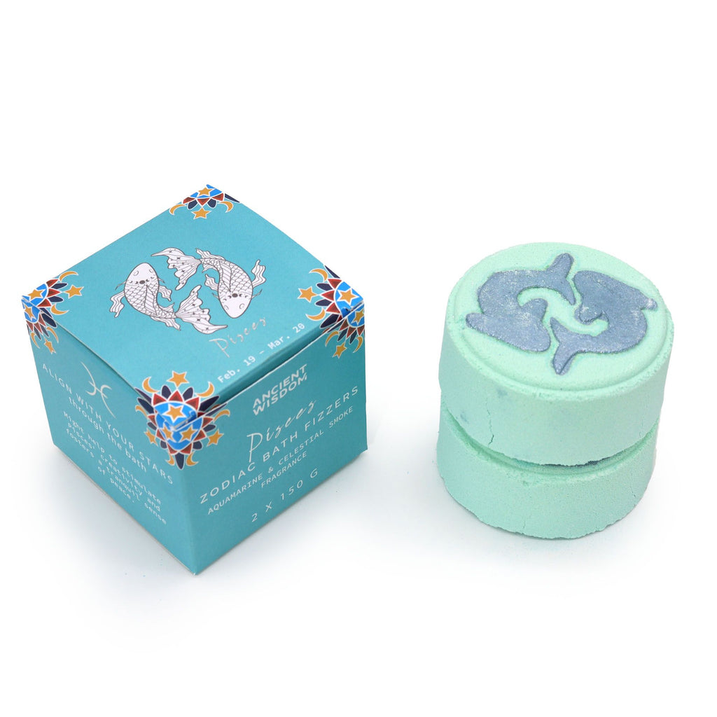 Set of Zodiac Bath Fizzers with Horoscope - Pisces 🇬🇧
