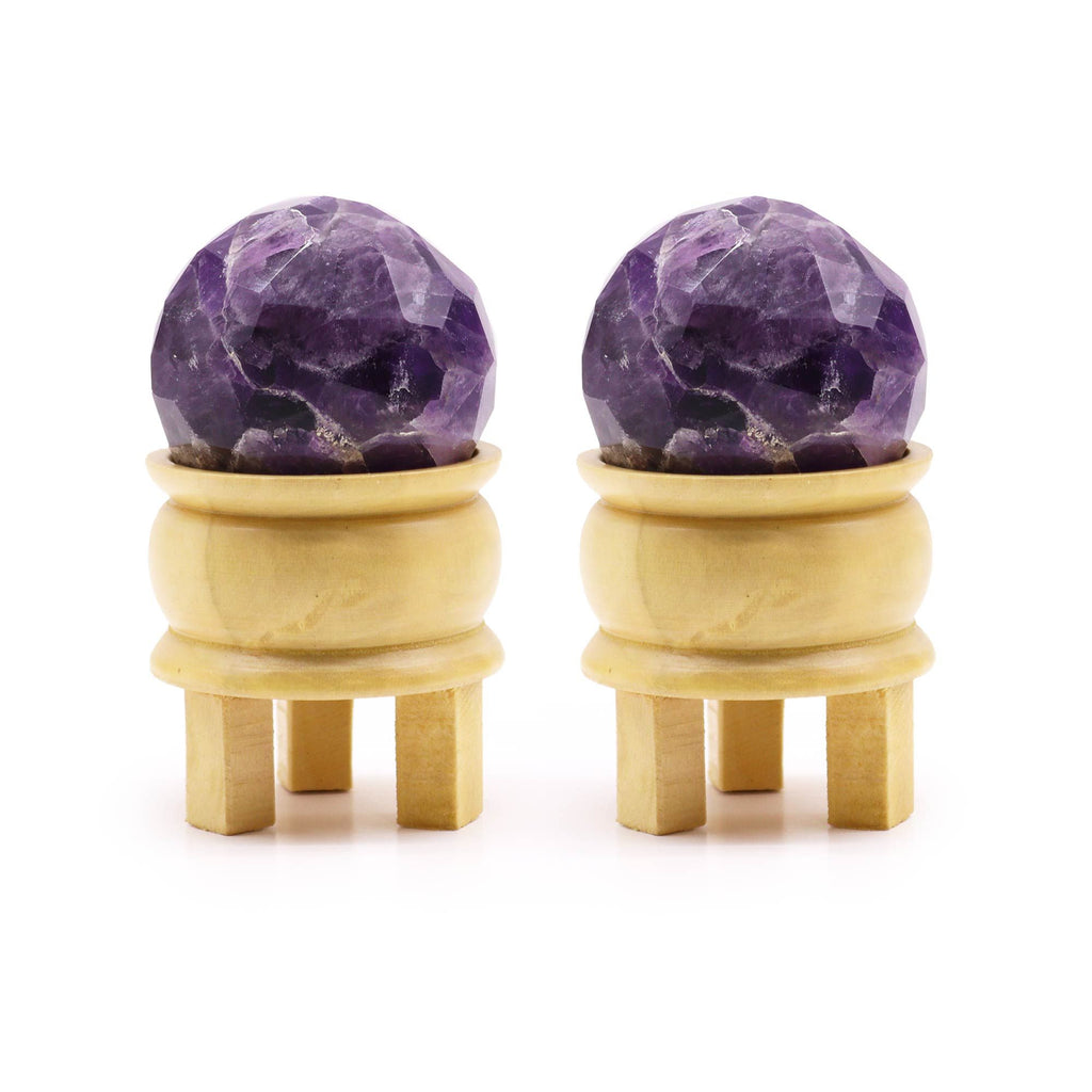 Gemstone Faceted Healing Ball & Stand - Amethyst 🇬🇧