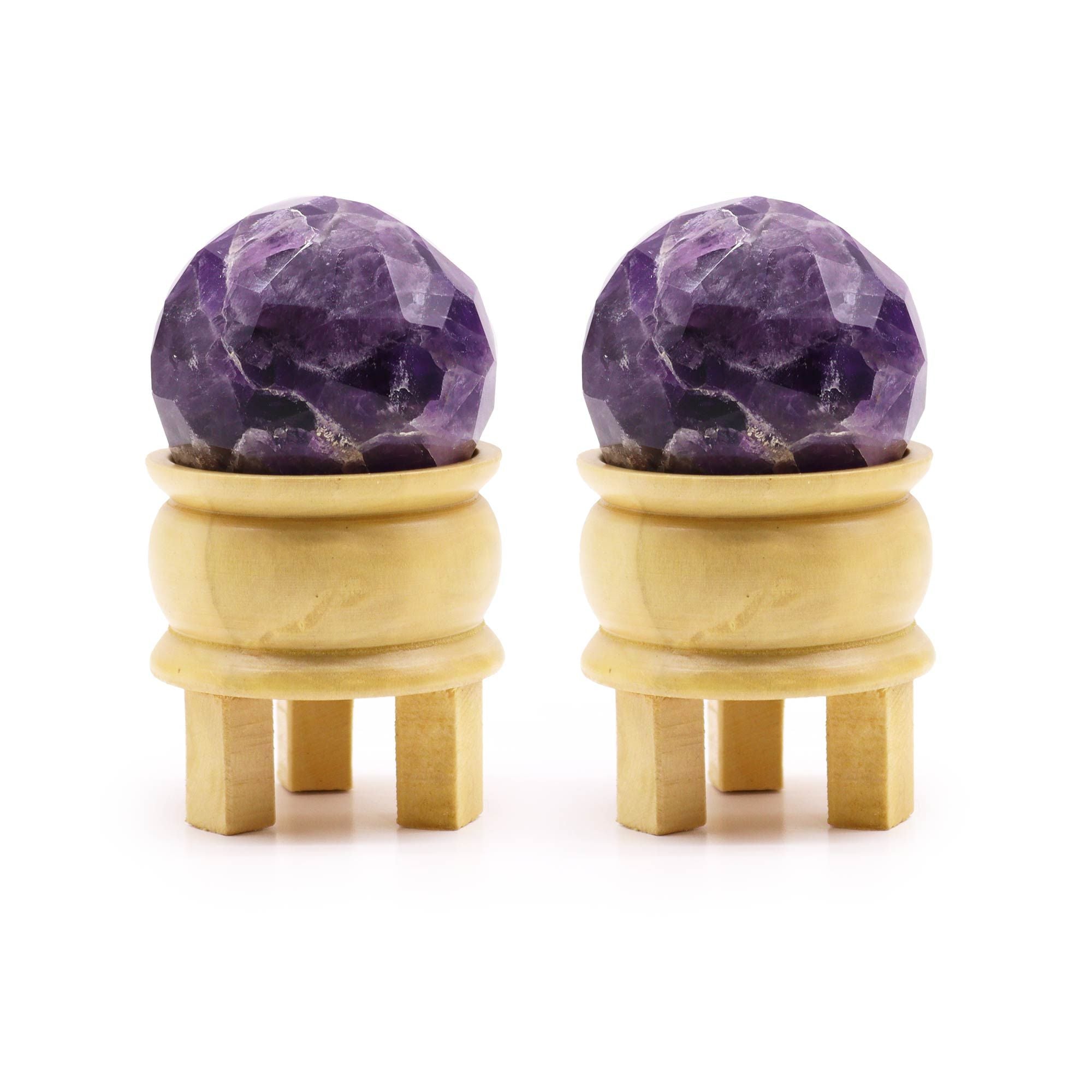 Gemstone Faceted Healing Ball & Stand - Amethyst 🇬🇧