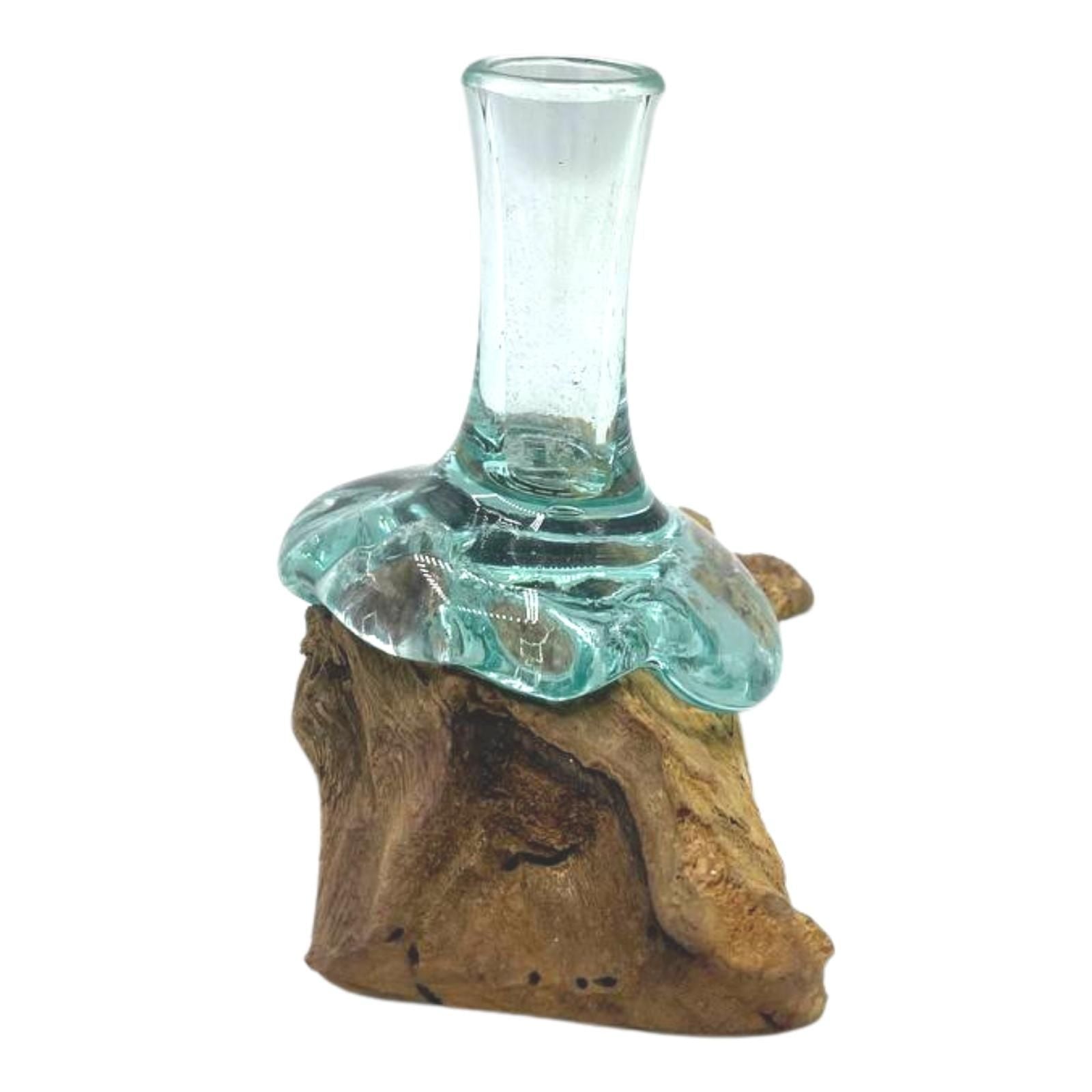 Molton Glass Small Flower Vase on Wood 🇬🇧