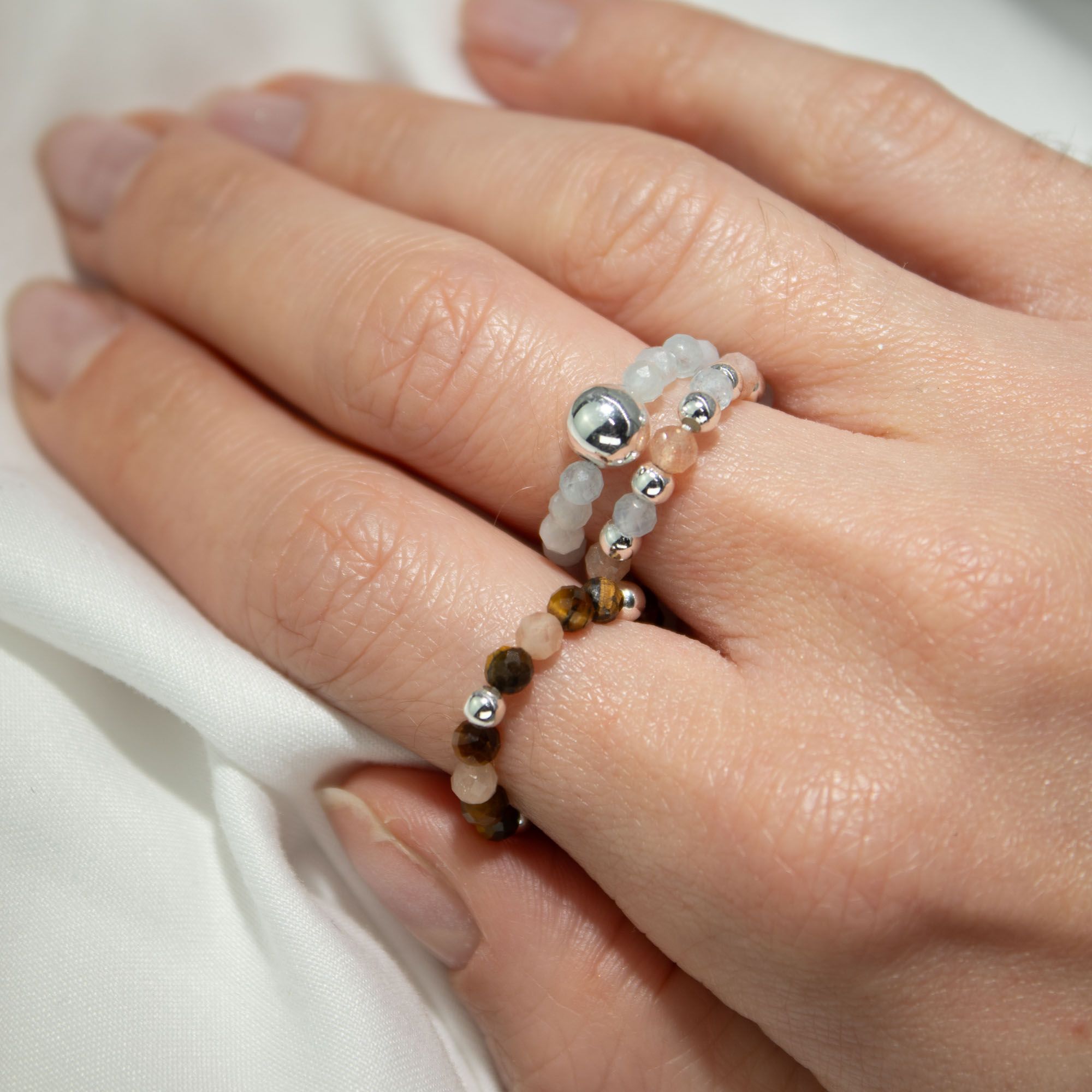 Nymph Spirit Gemstone Ring Set - Sea Sunset 🇬🇧