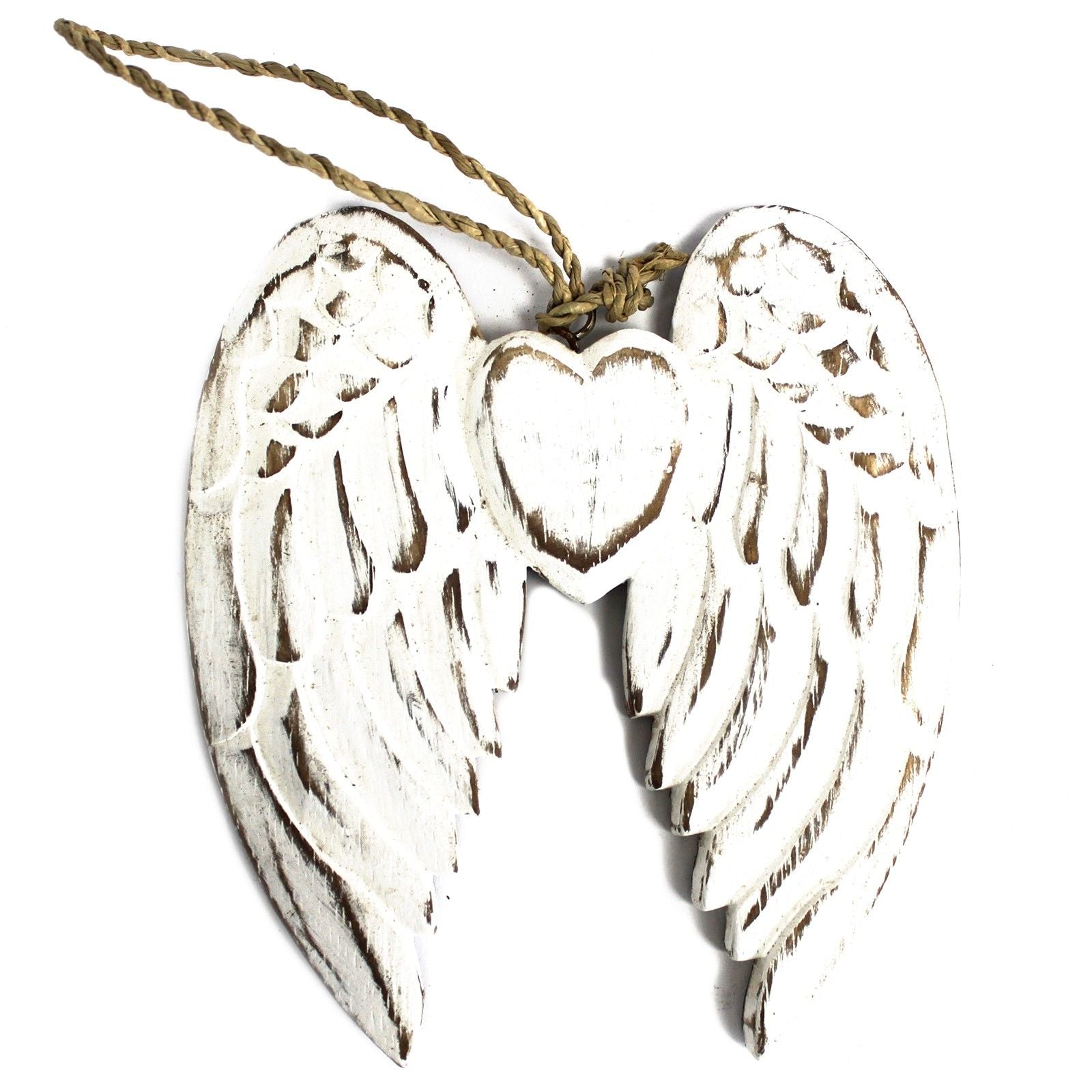 Hand Crafted Small Double Angel Wing & Heart - 15cm 🇬🇧