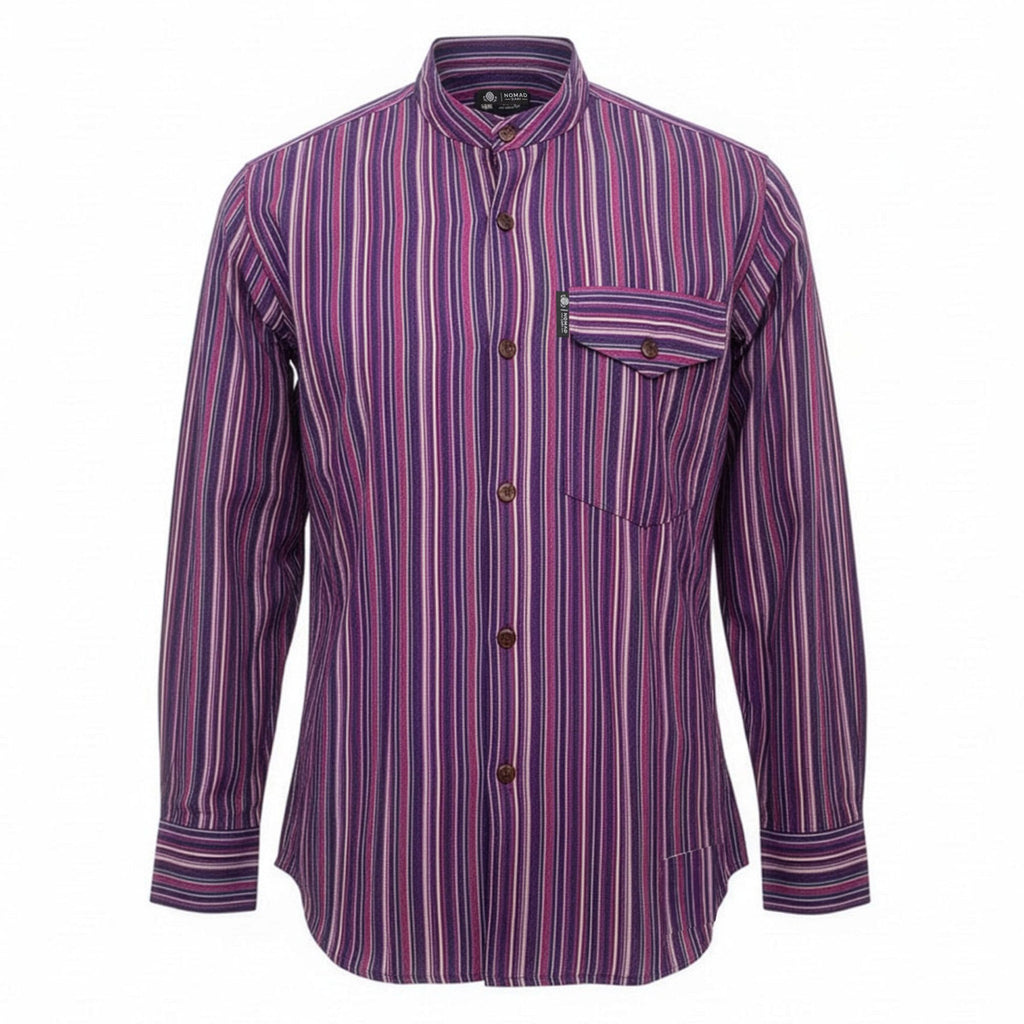 Nomad Sari Grandad Shirt - Black Purple - XL 🇬🇧
