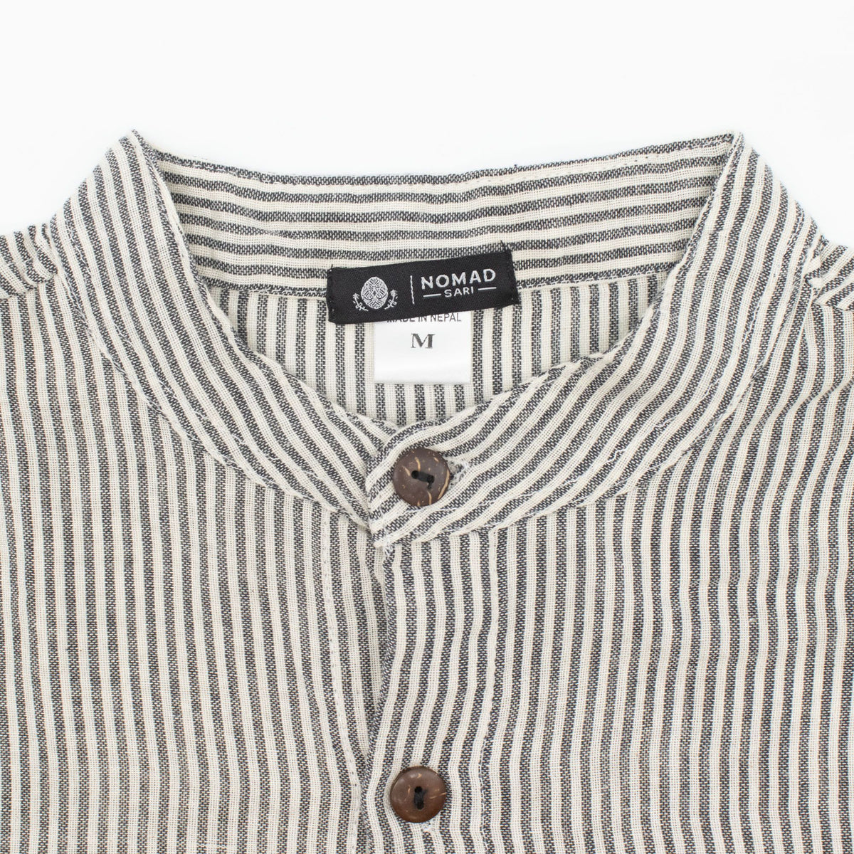 Nomad Sari Grandad Shirt - Grey Stone - Large 🇬🇧