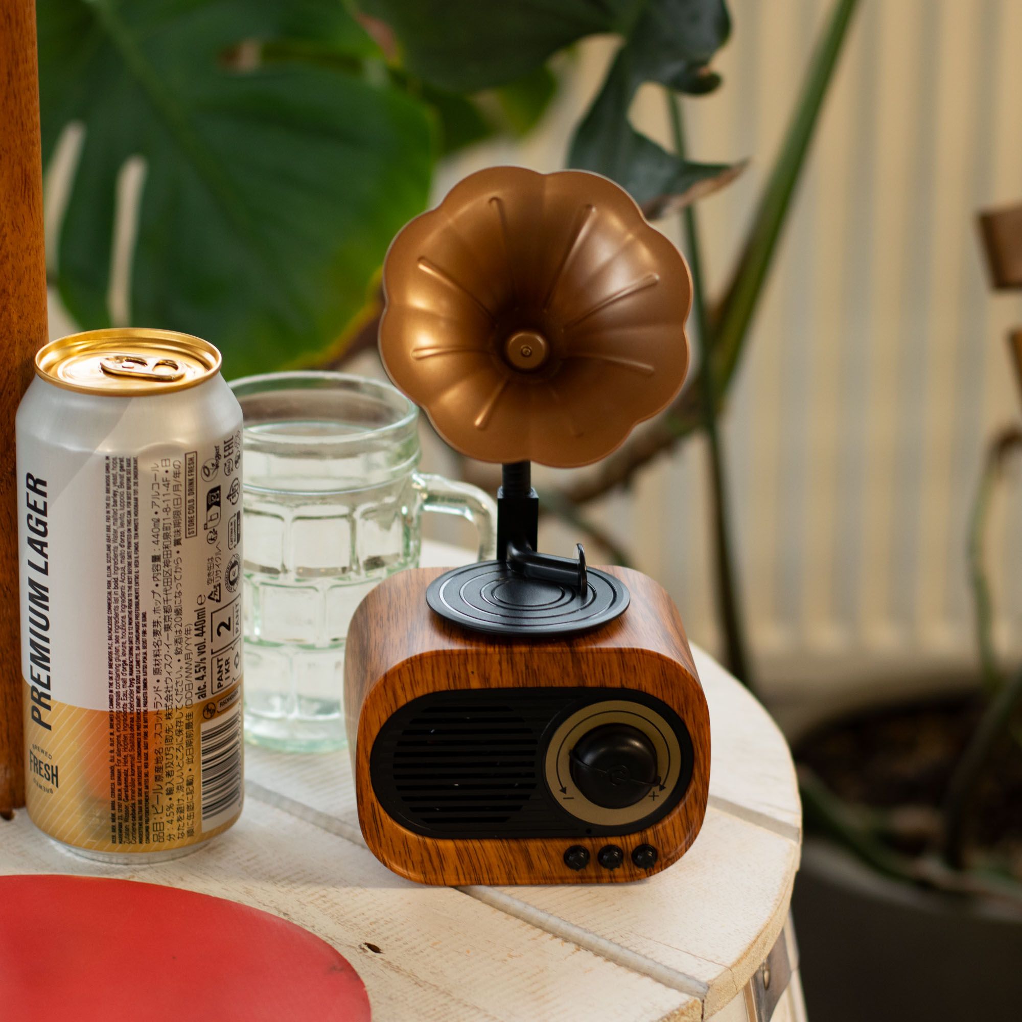 Retro Mini Gramophone Speaker - Bluetooth & FM Radio - 5 watt x 1 🇬🇧