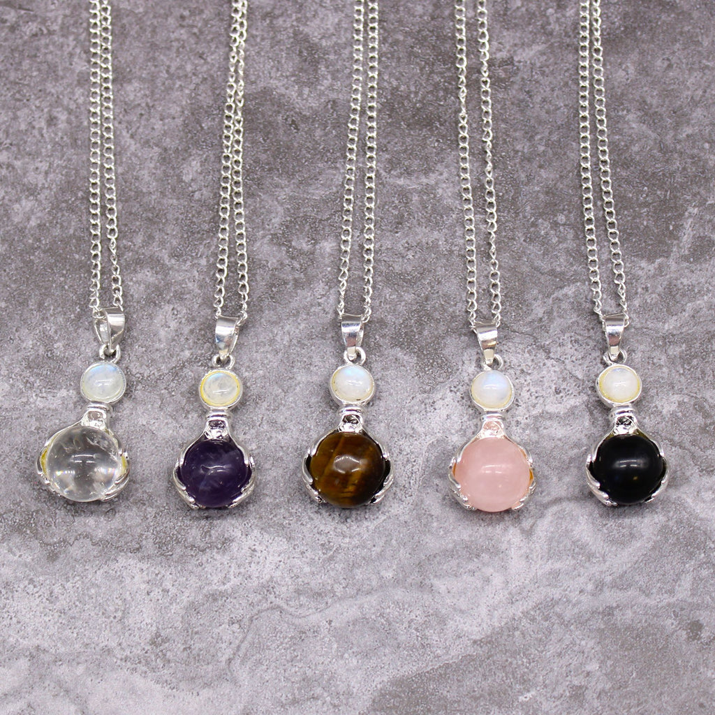 Gemstone Healing Hands Pendant - Amethyst 🇬🇧