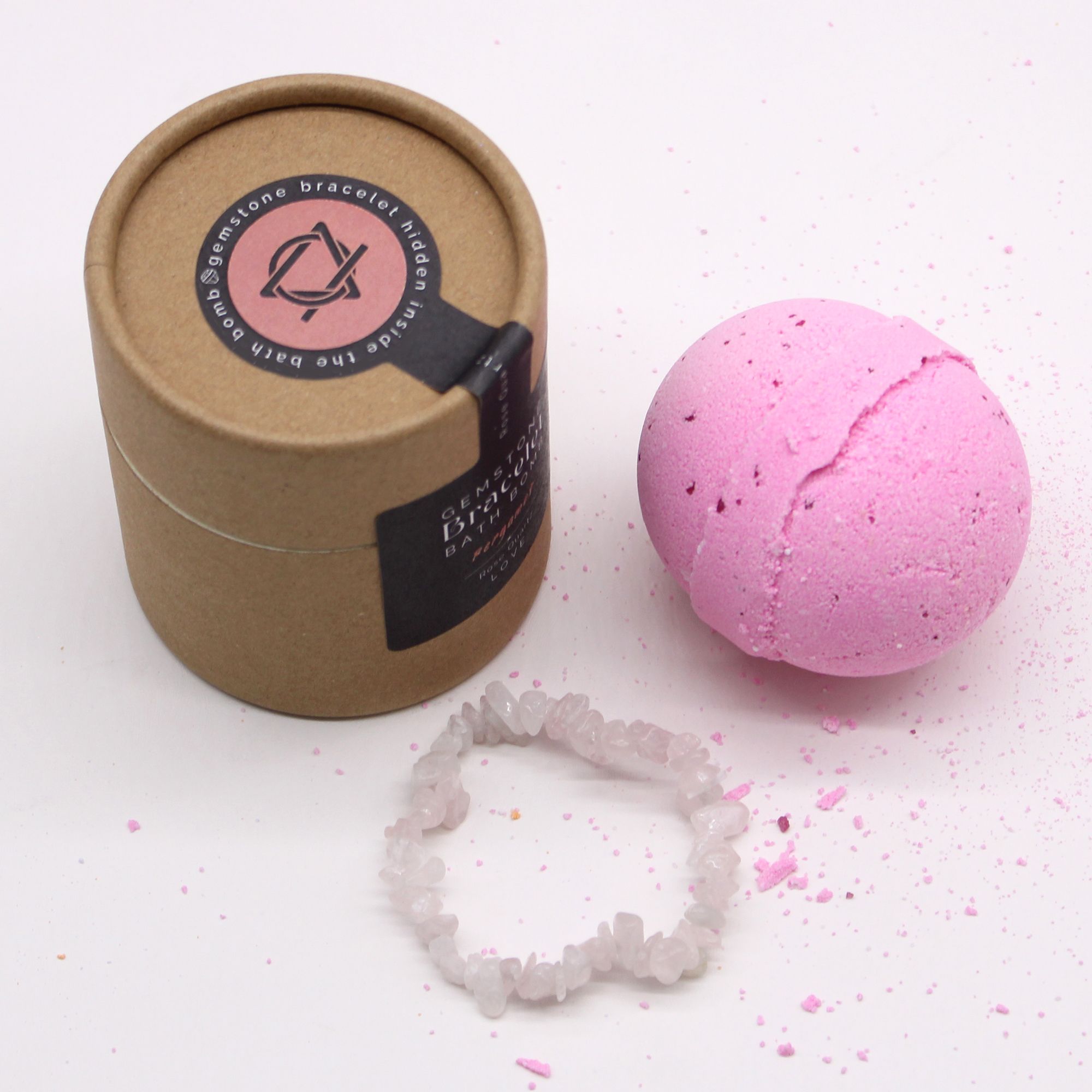 Rose Quartz Gem Bracelet Bath Bomb 🇬🇧