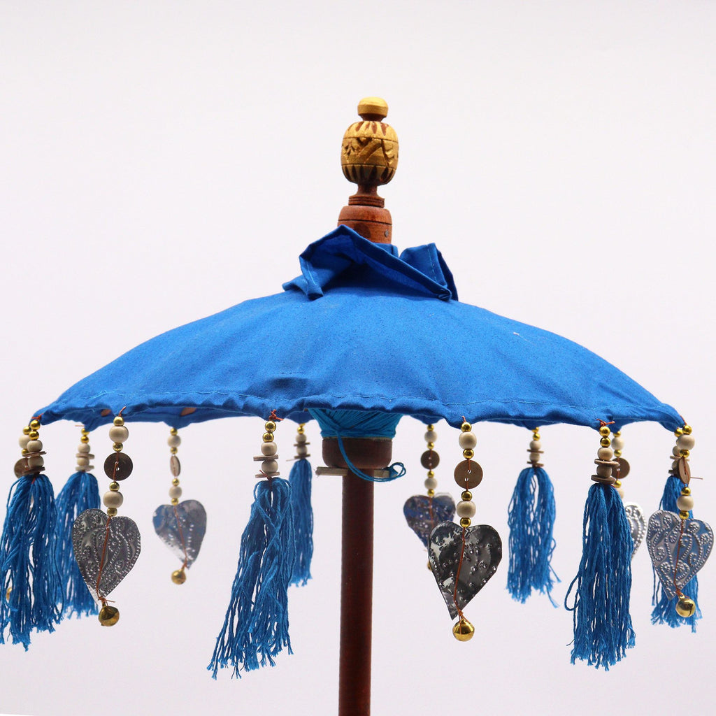 Bali Home Decor Parasol - Cotton - Blue- 40cm 🇬🇧