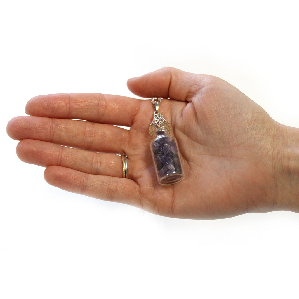Bottled Gemstones Necklace - Amethyst 🇬🇧