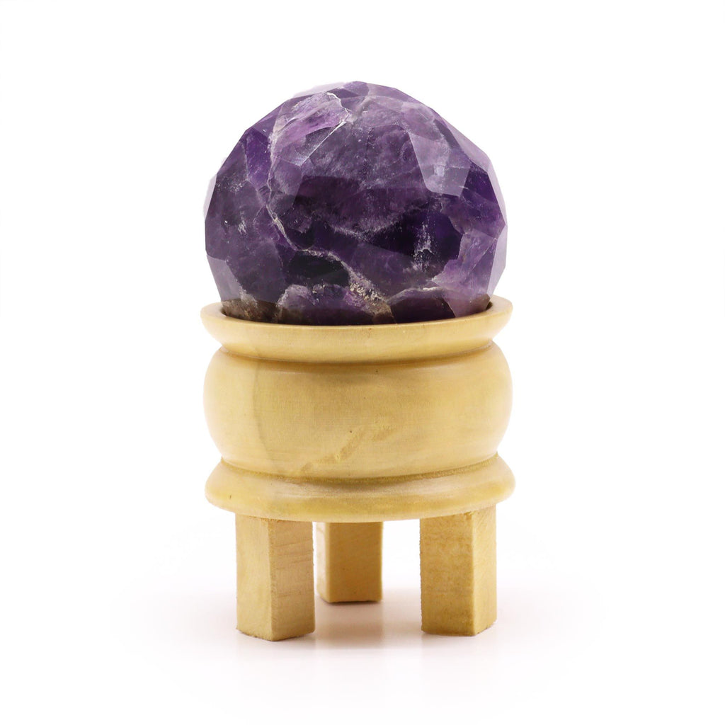 Gemstone Faceted Healing Ball & Stand - Amethyst 🇬🇧