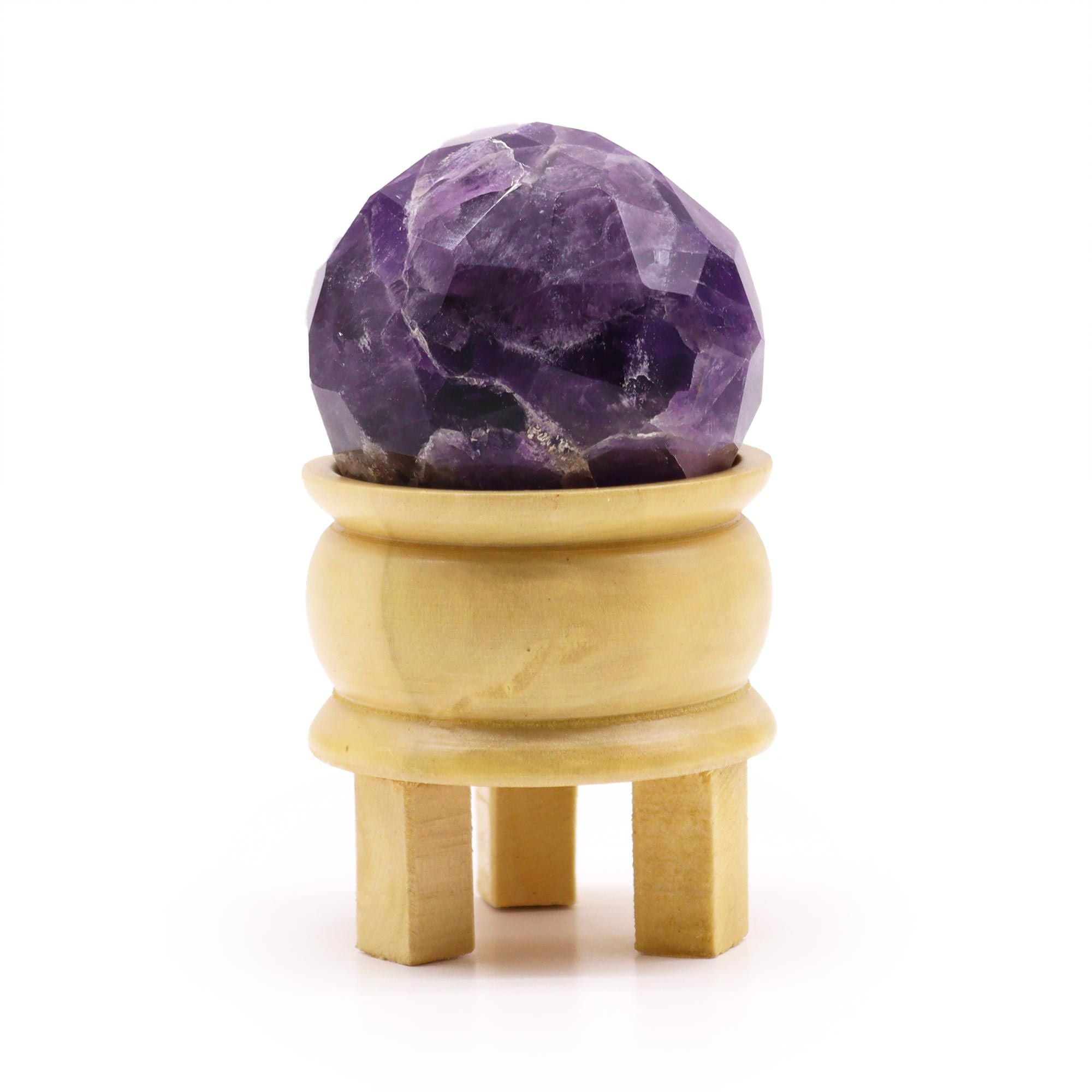 Gemstone Faceted Healing Ball & Stand - Amethyst 🇬🇧