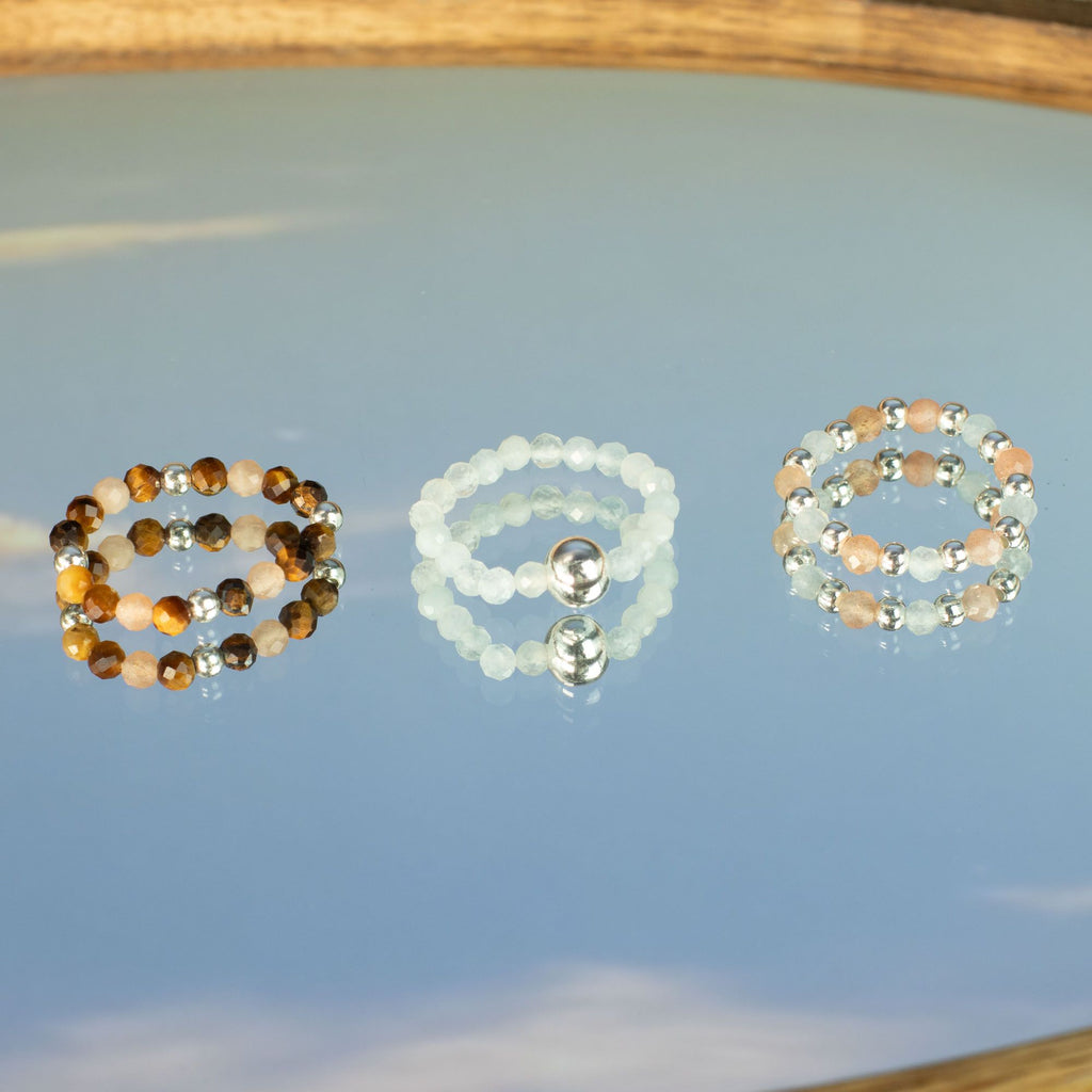 Nymph Spirit Gemstone Ring Set - Sea Sunset 🇬🇧