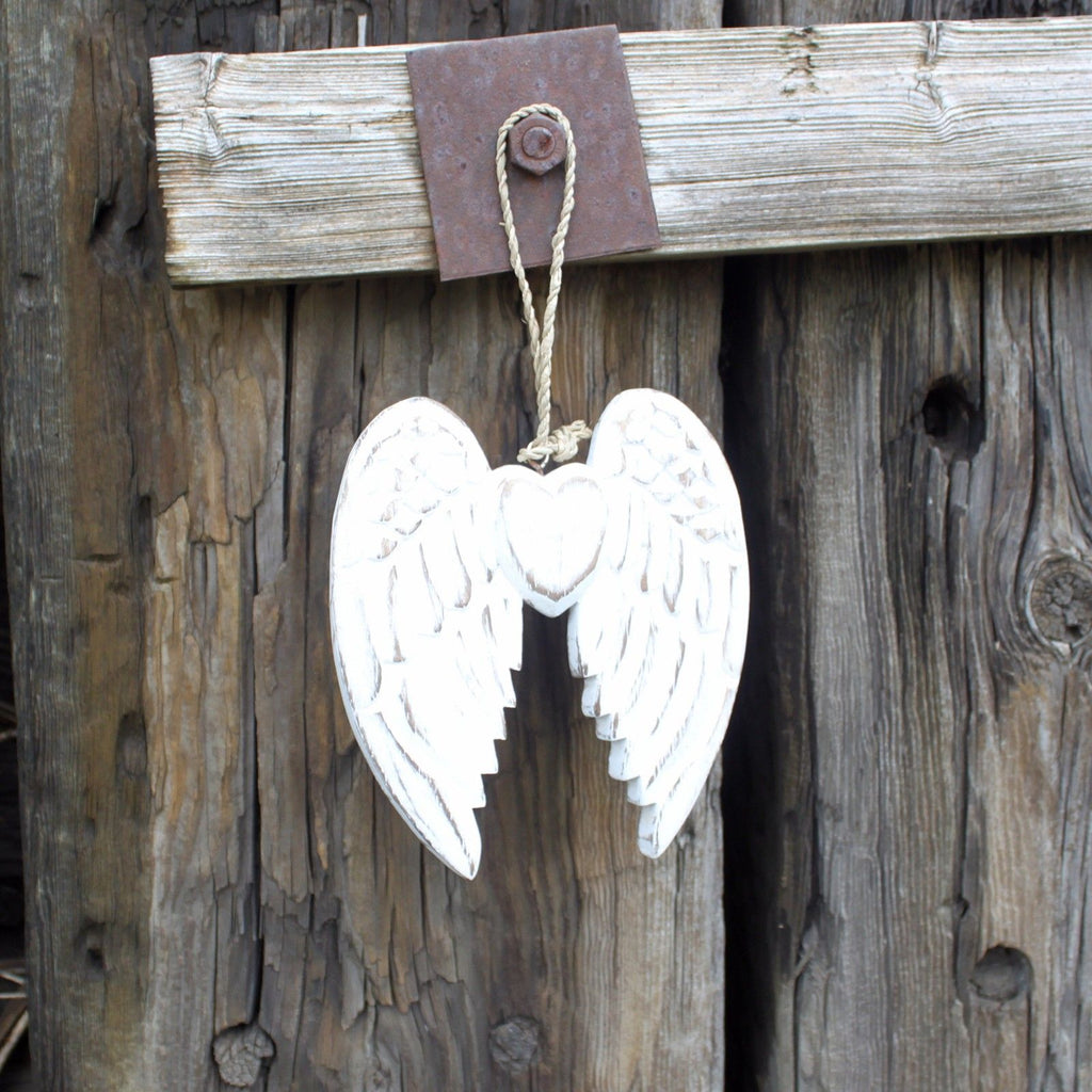 Hand Crafted Small Double Angel Wing & Heart - 15cm 🇬🇧