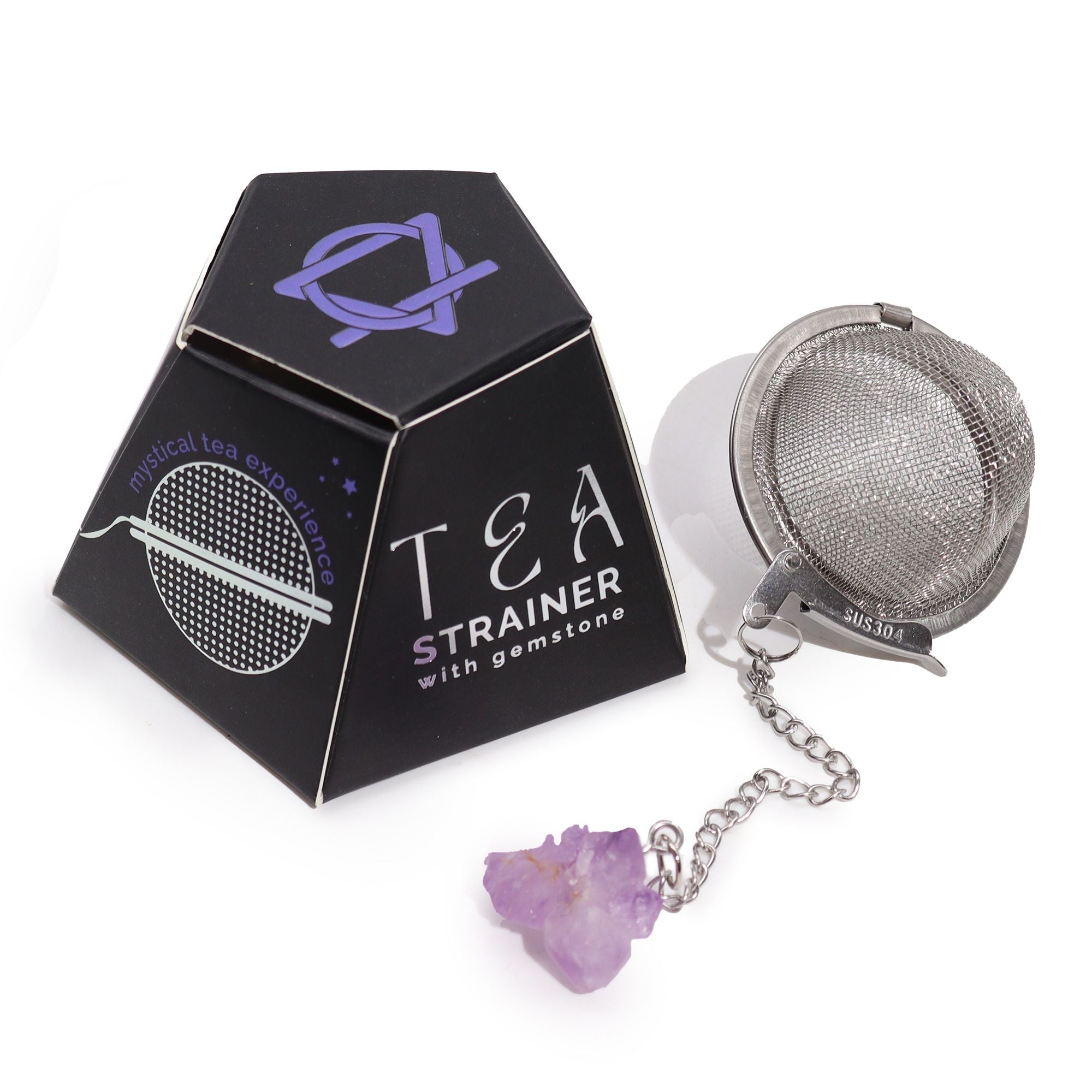 Raw Crystal Gemstone Tea Strainer - Amethyst Cluster 🇬🇧
