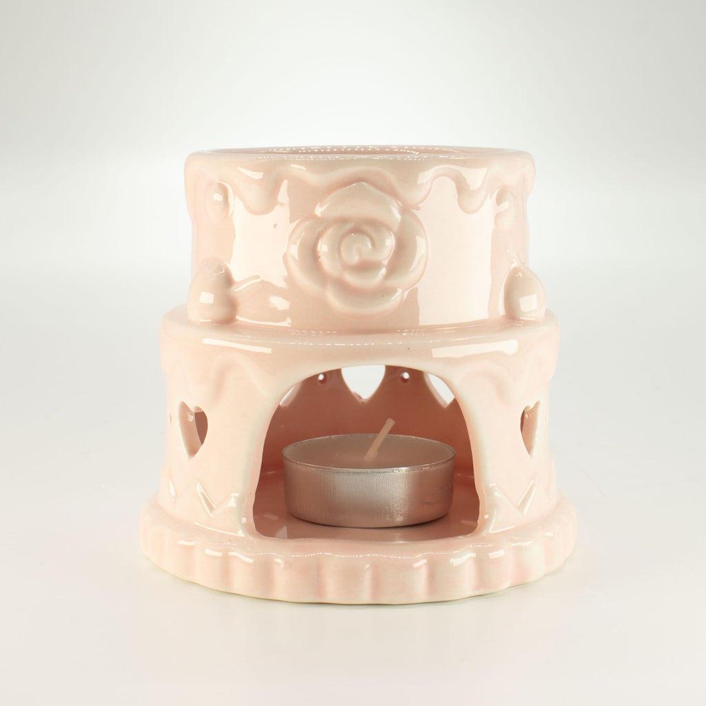 Ceramic Cake Oil Burner - Hearts - Pink 🇬🇧