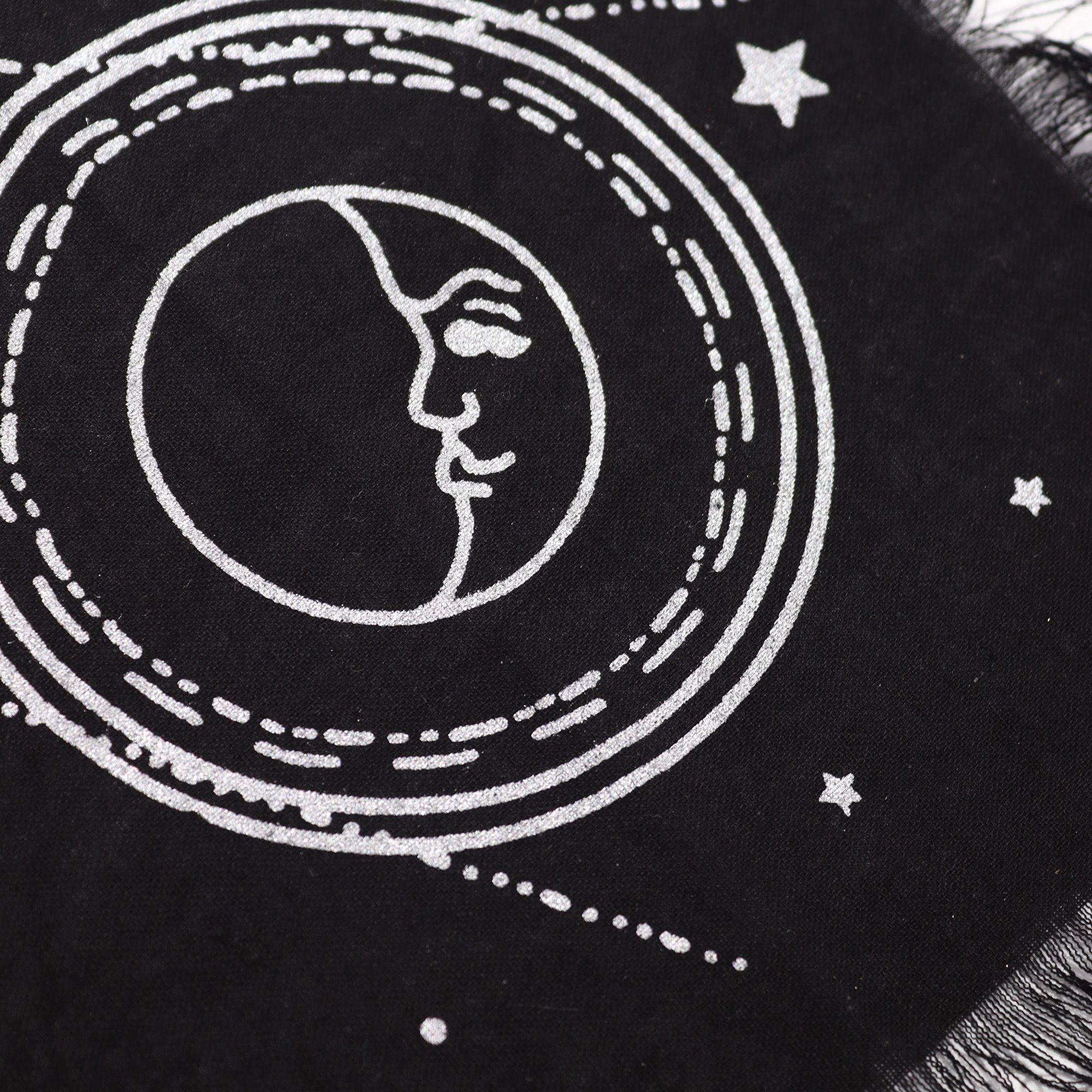 Esoteric Fringed Altar Cloth -  Moon & Sun Chart 🇬🇧