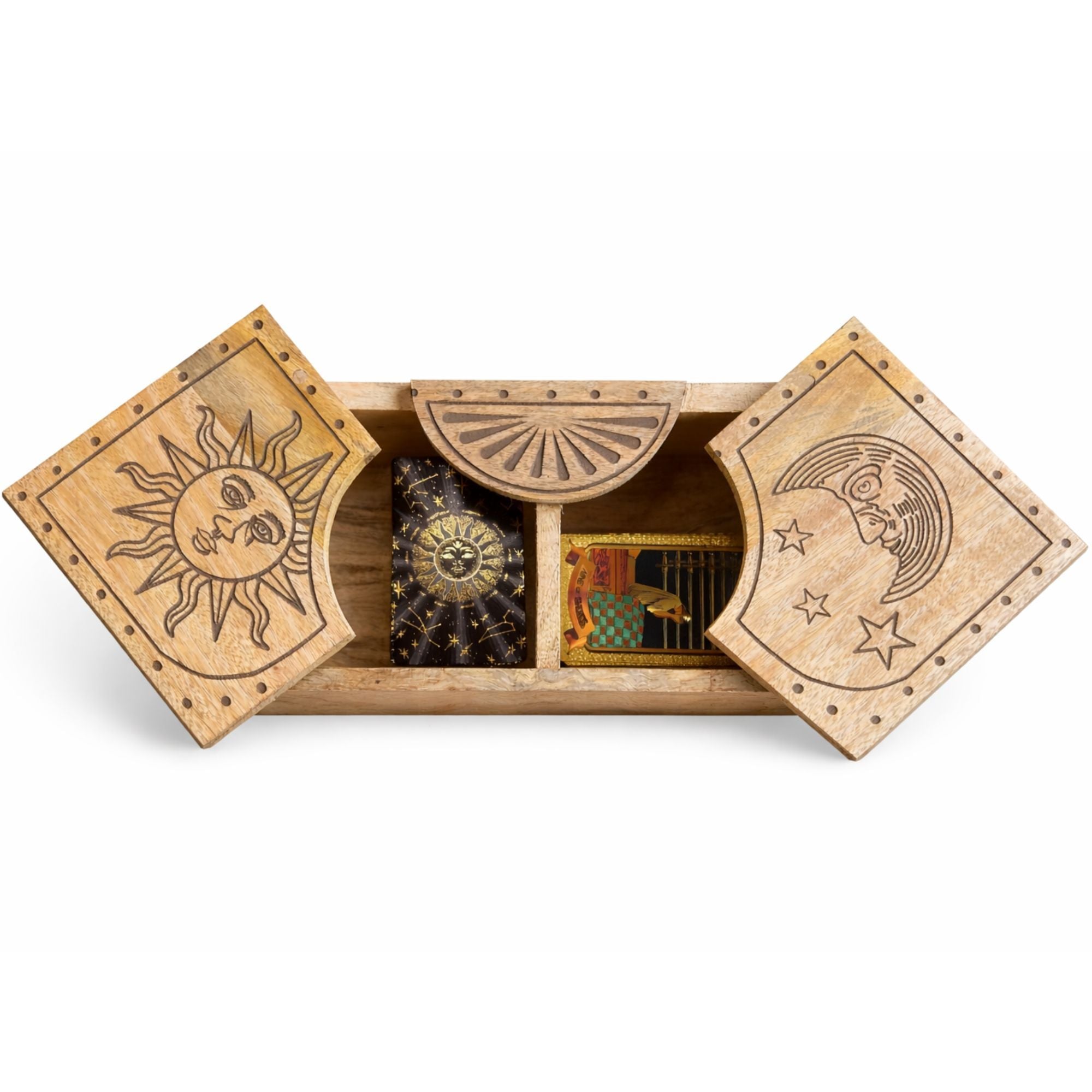 Sun & Moon Carved Sliding Box 🇬🇧