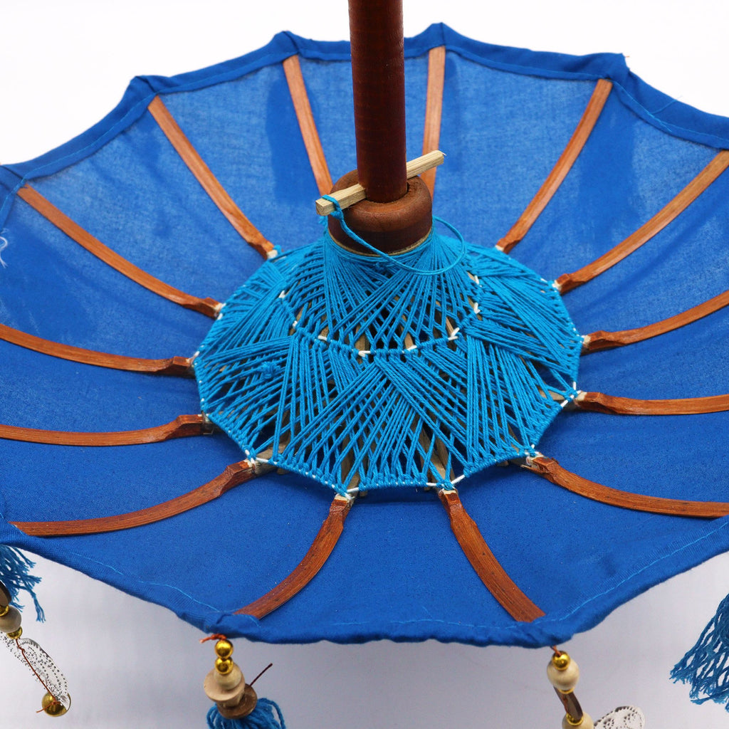 Bali Home Decor Parasol - Cotton - Blue- 40cm 🇬🇧