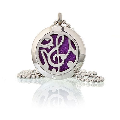 Aromatherapy Diffuser Necklace - Music Notes 25mm 🇬🇧