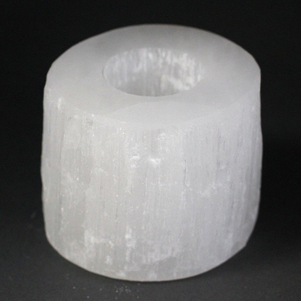Selenite Cylinder Candle Holder - 8 cm 🇬🇧