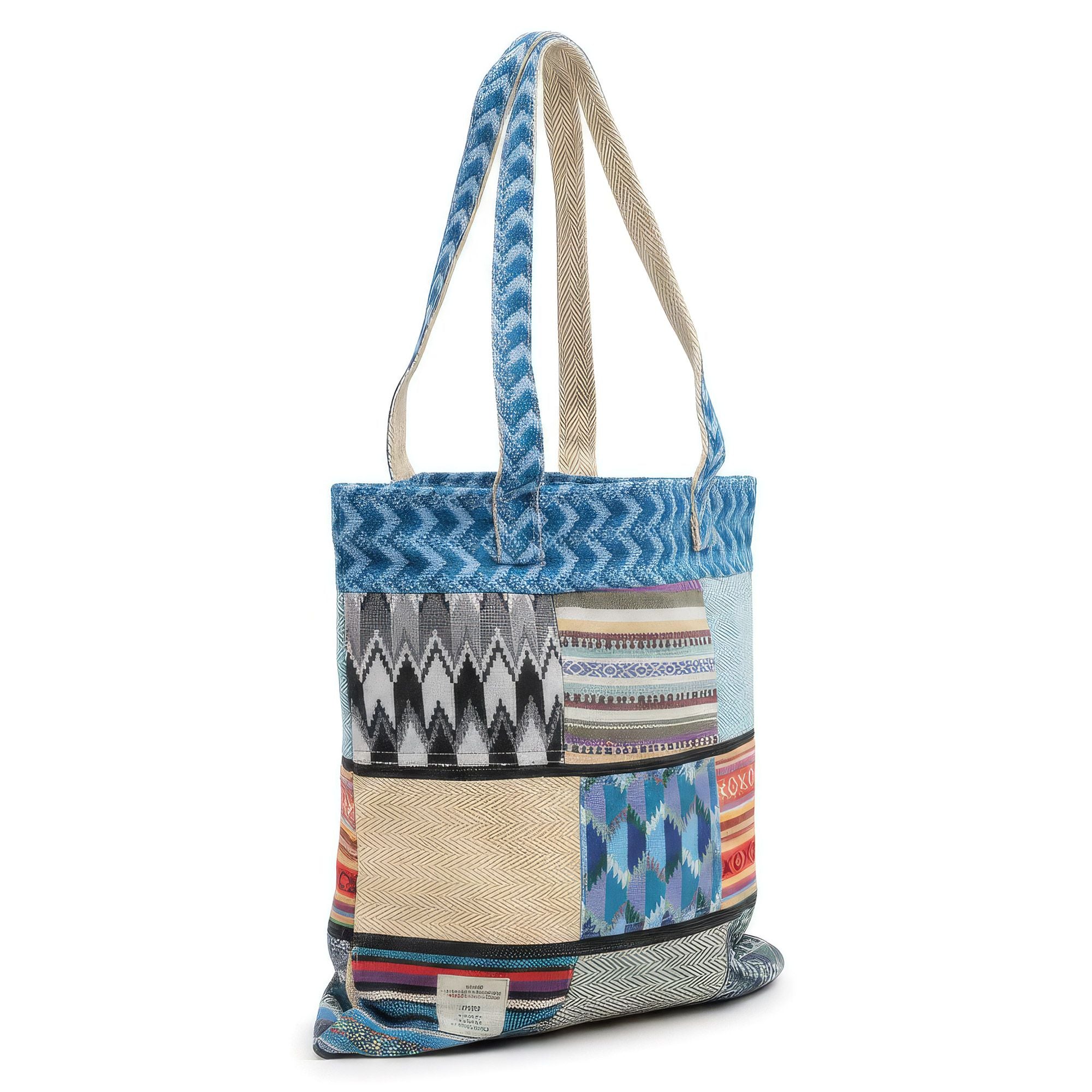 Patchwork Kathmandu Tote Bag - Dhaka Design (37x38cm) 🇬🇧
