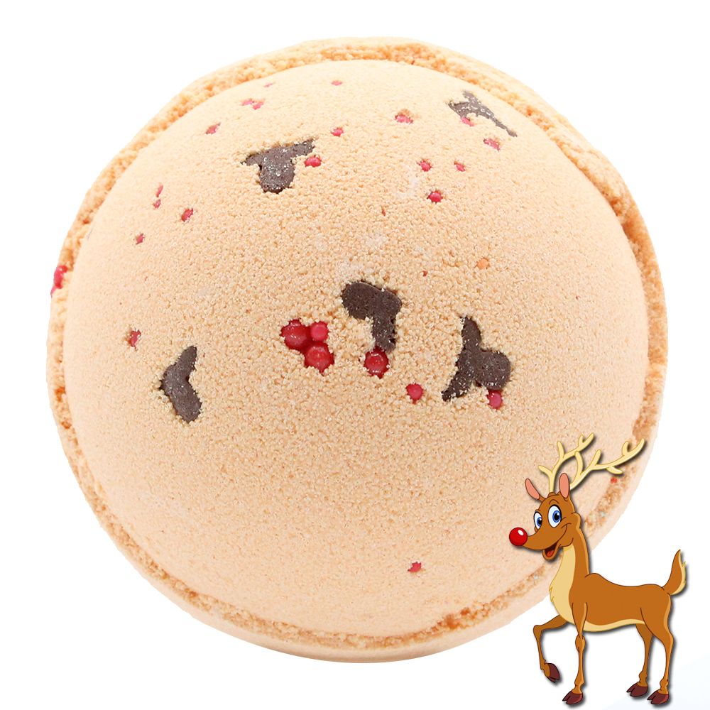 Reindeer and Red Nose Bath Bomb - Toffee & Caramel 🇬🇧