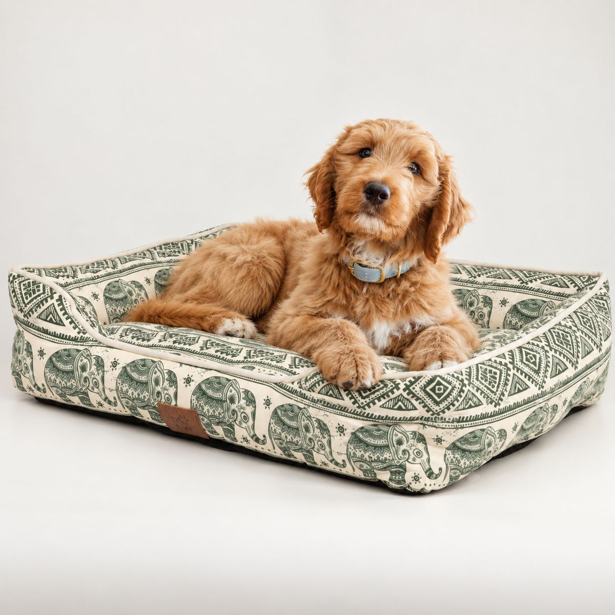 PAW Bed – Lucky Elephant – Green – 60 × 50 × 14cm 🇬🇧
