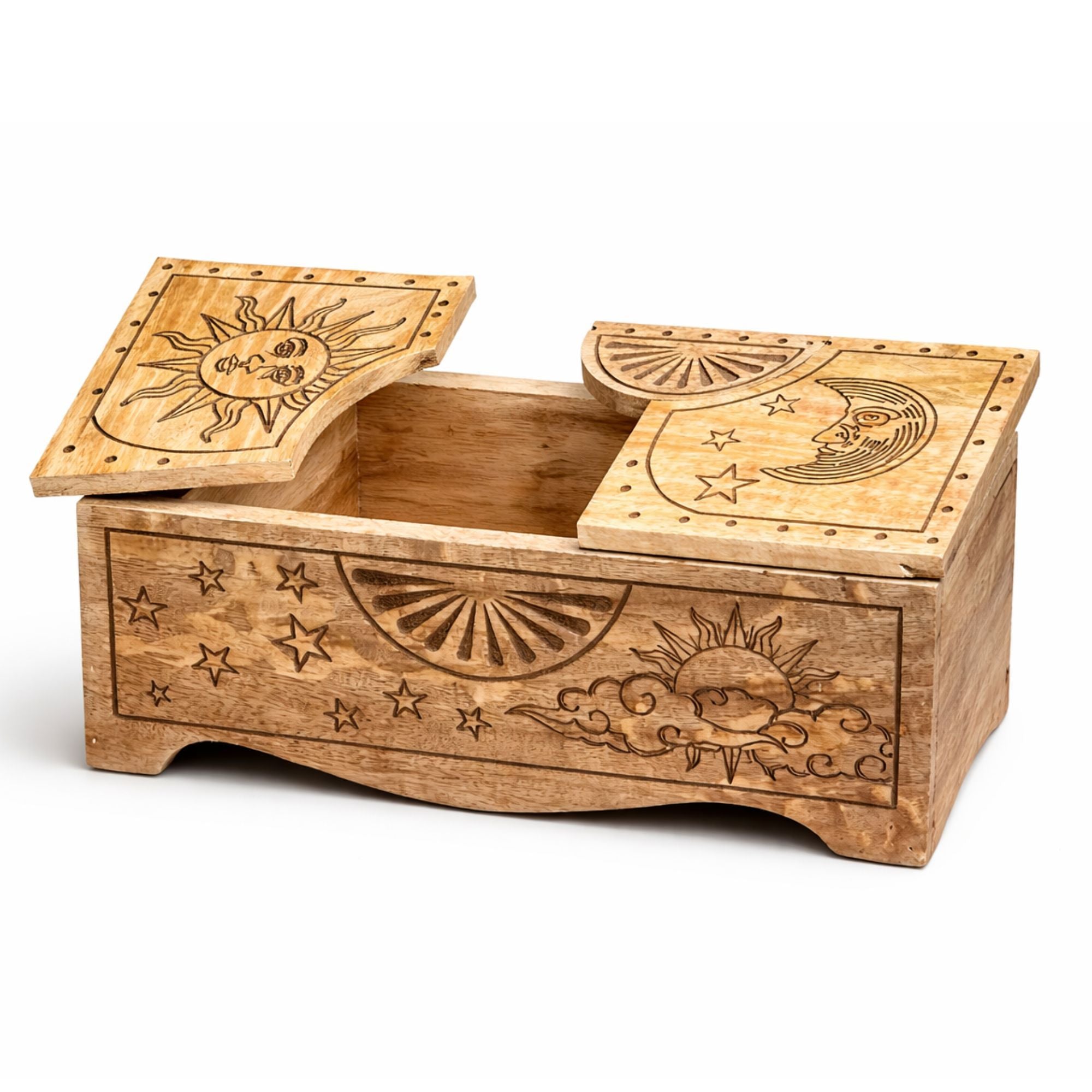 Sun & Moon Carved Sliding Box 🇬🇧