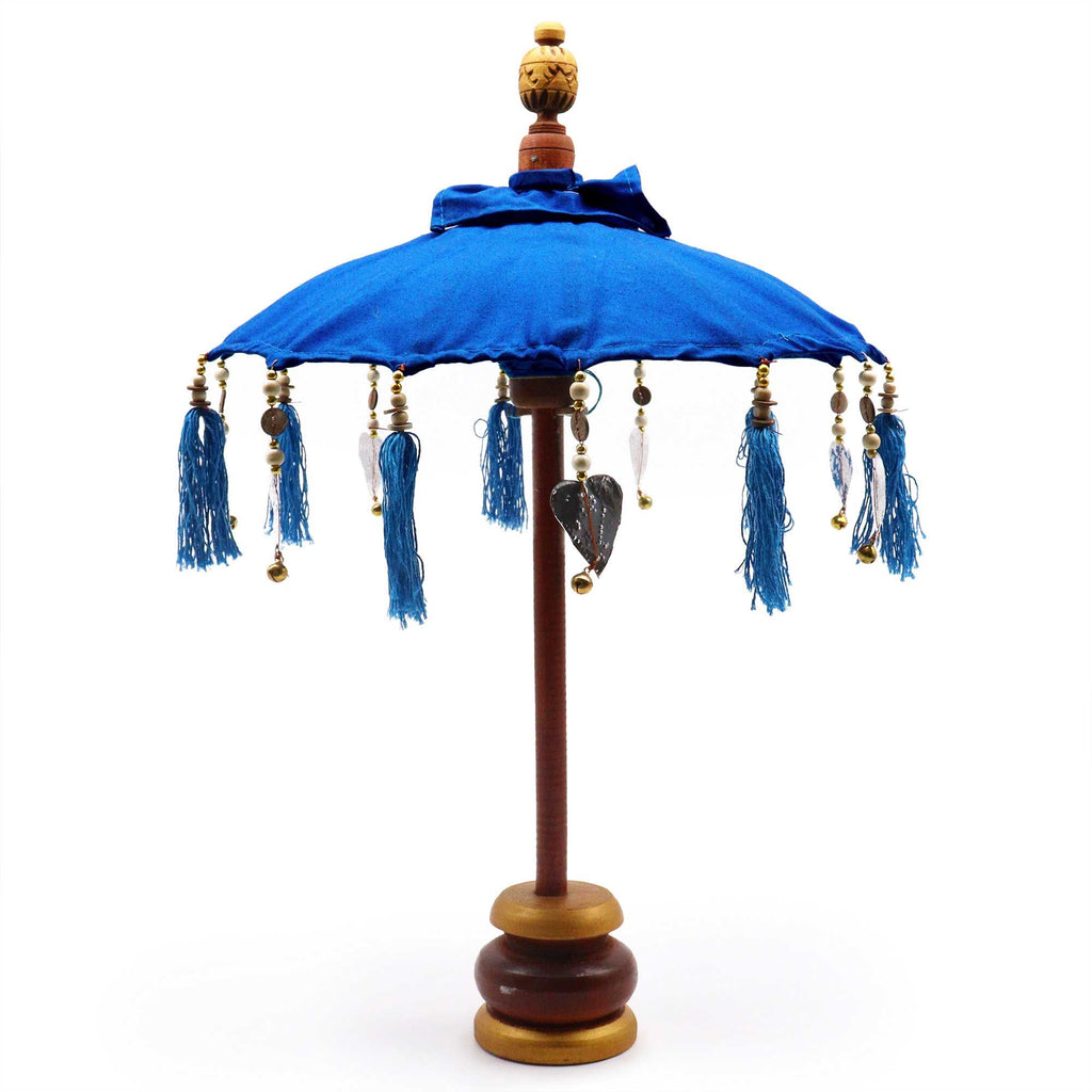 Bali Home Decor Parasol - Cotton - Blue- 40cm 🇬🇧