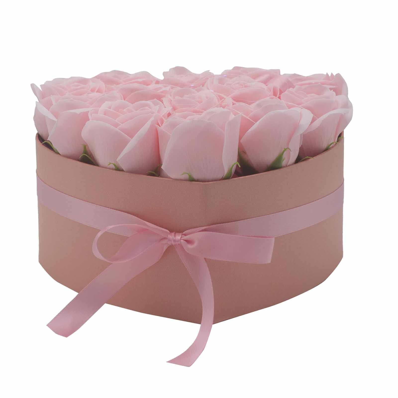 Soap Flower Gift Bouquet - 13 Pink Roses - Heart 🇬🇧