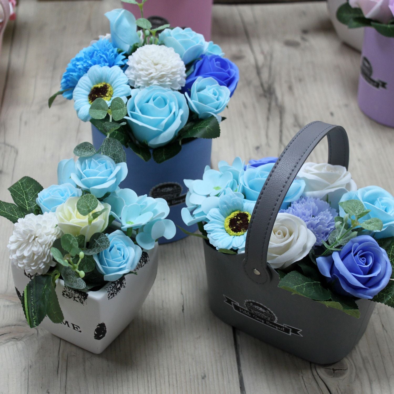 Bouquet Petite Basket - Soothing Blues 🇬🇧