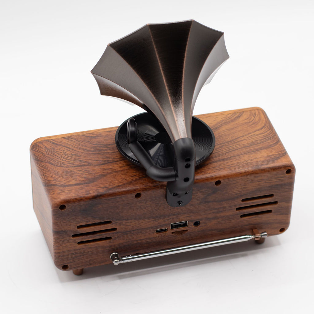 Retro Mini Double Gramophone Speaker - Bluetooth - 5.4 watt x 2 🇬🇧