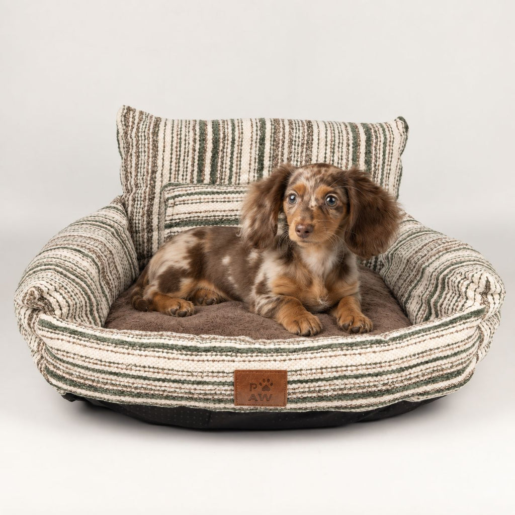 PAW Bed – Small Sofa – Brown Stripes – 50 × 50 × 26cm 🇬🇧