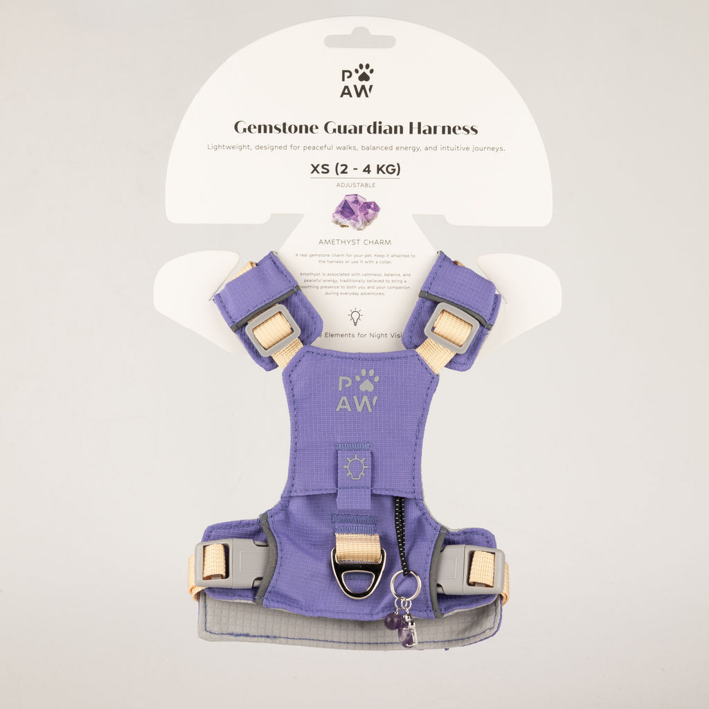 PAW - XS (2-4Kg) Dog Step-in Guardian Harness with Reflective Mesh - Lavender - Amethyst Charm 🇬🇧