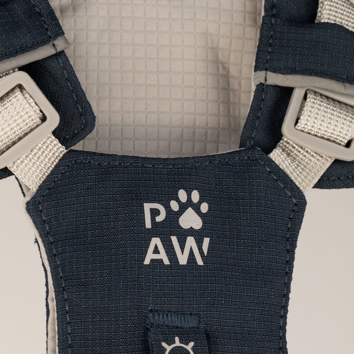 PAW - S (4-8Kg) Dog Step-in Guardian Harness with Reflective Mesh - Rock Grey - Black Obsidian Charm 🇬🇧