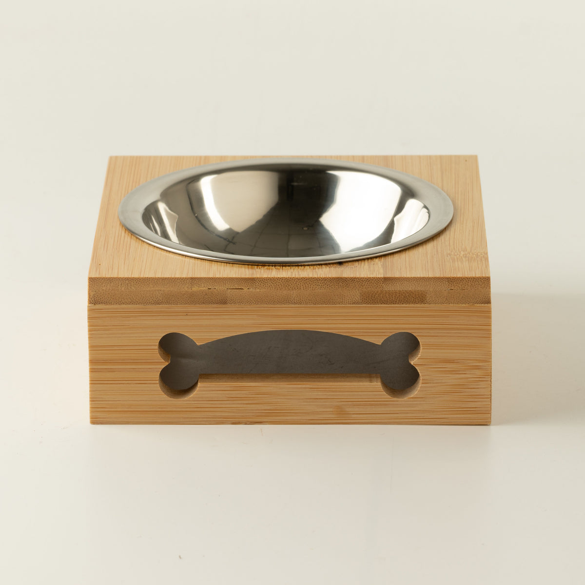 PAW Food Bowls - Single Stainless Steel (201) in Wooden Stand - 12cm 🇬🇧