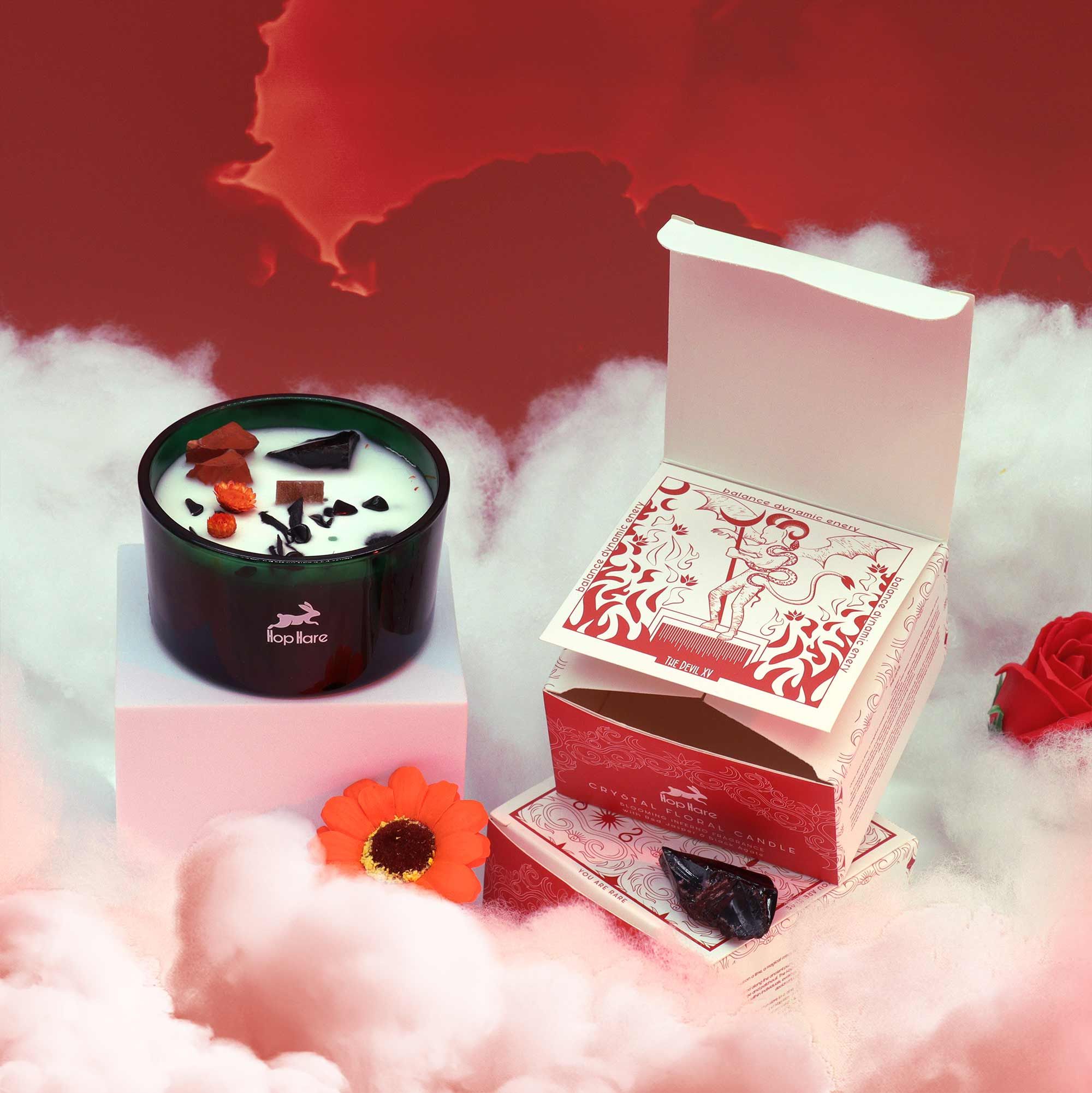 Hop Hare Crystal Magic Flower Candle - The Devil 🇬🇧