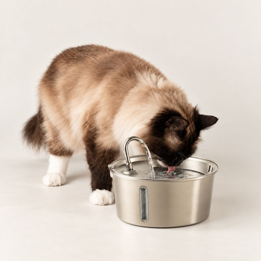PAW Food Bowls - Electric Water Fountain 2.5 Litre - USB - Stainless Steal 🇬🇧