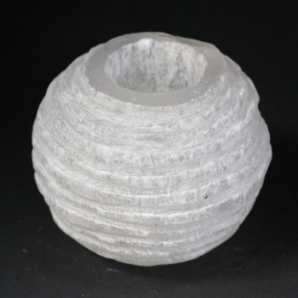 Selenite Snowball Candle Holder - 8 cm 🇬🇧
