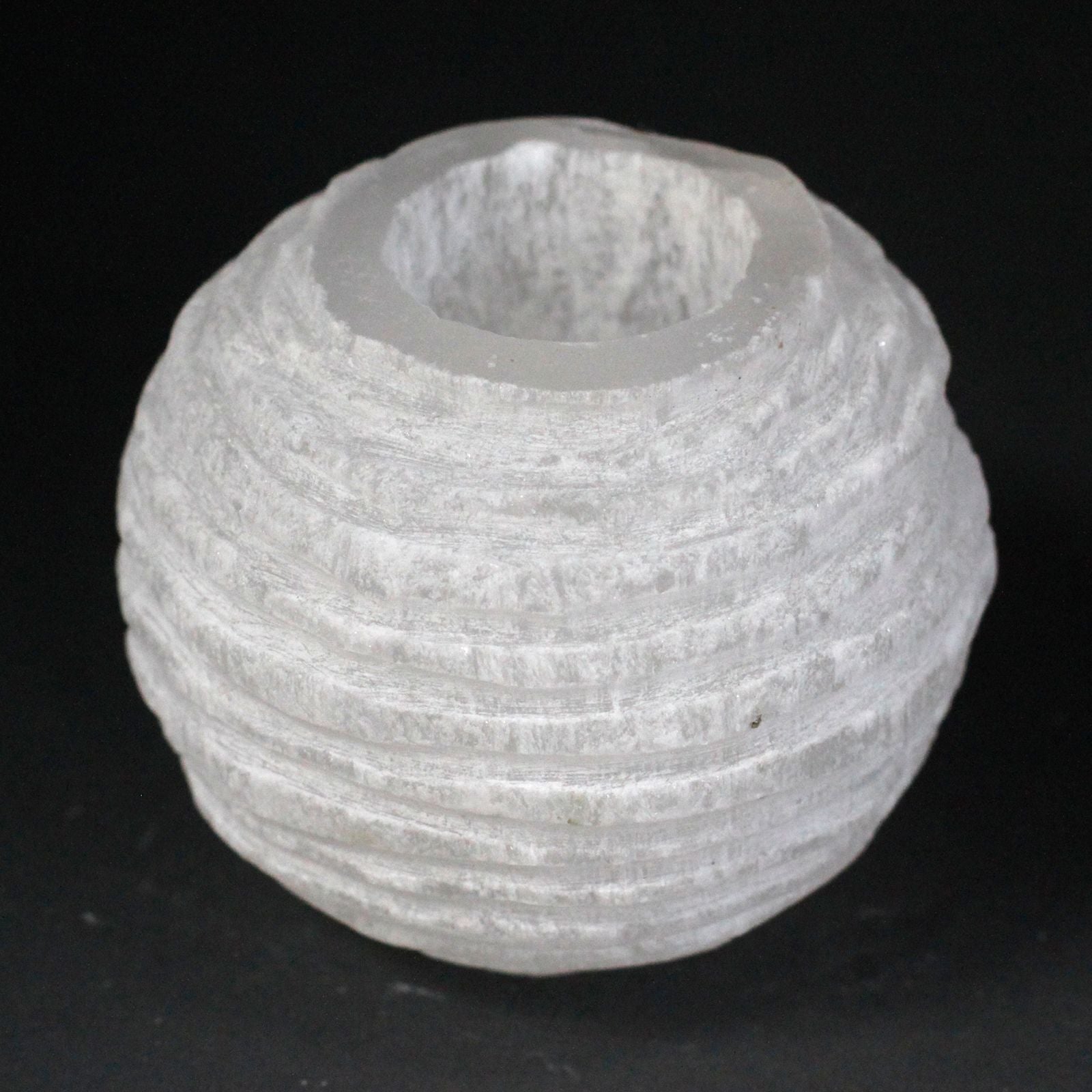 Selenite Snowball Candle Holder - 8 cm 🇬🇧