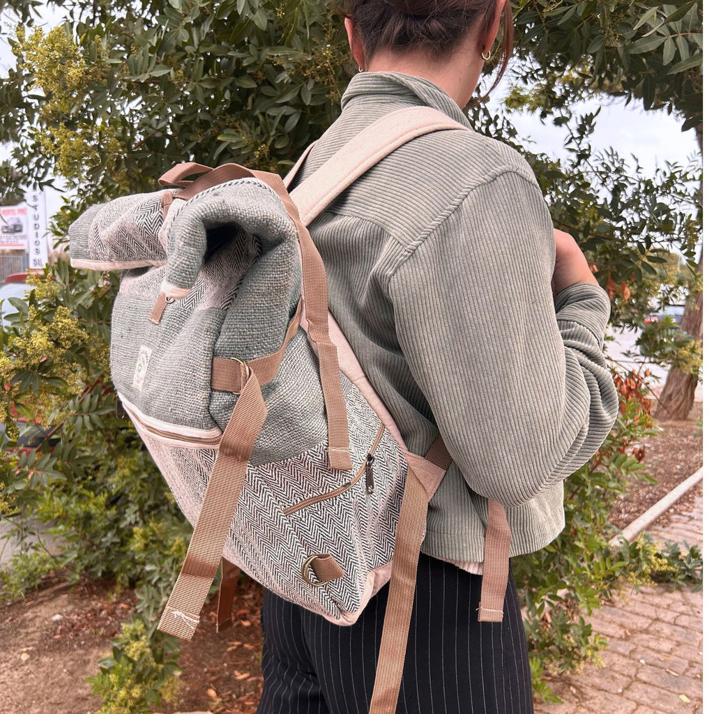 Hemp Trekking Rolling Backpack - Sage 🇬🇧