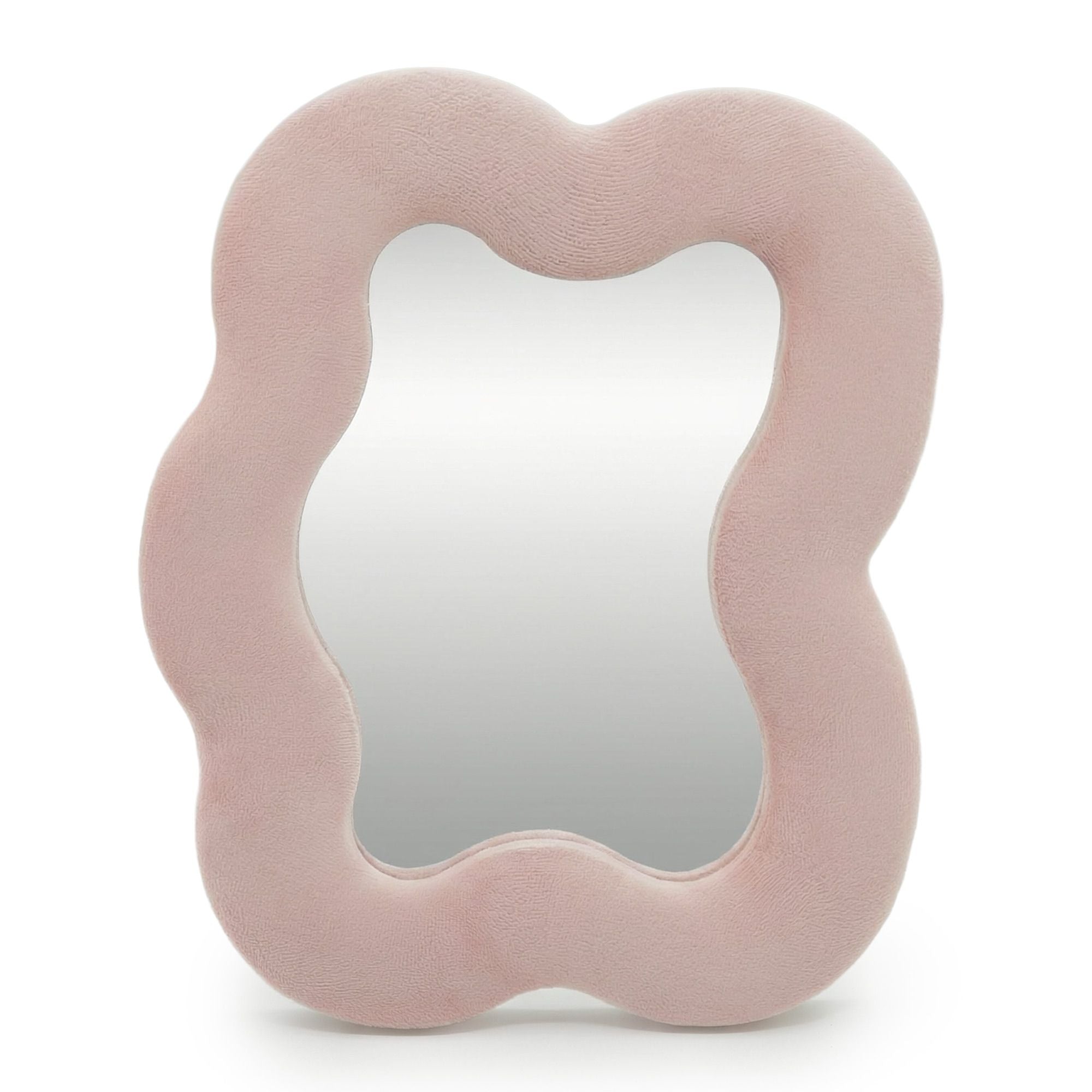 Soft Squiggly Mirror – Square Pebble – Rose Blush (22.5x27x2.3cm) 🇬🇧