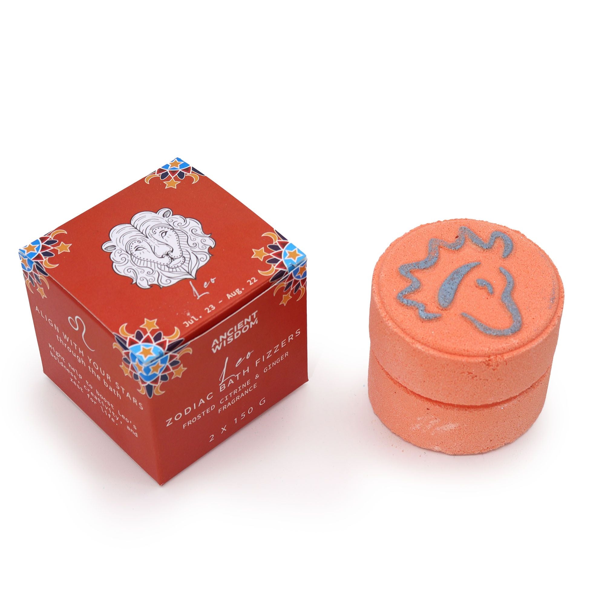 Set of Zodiac Bath Fizzers with Horoscope - Leo 🇬🇧