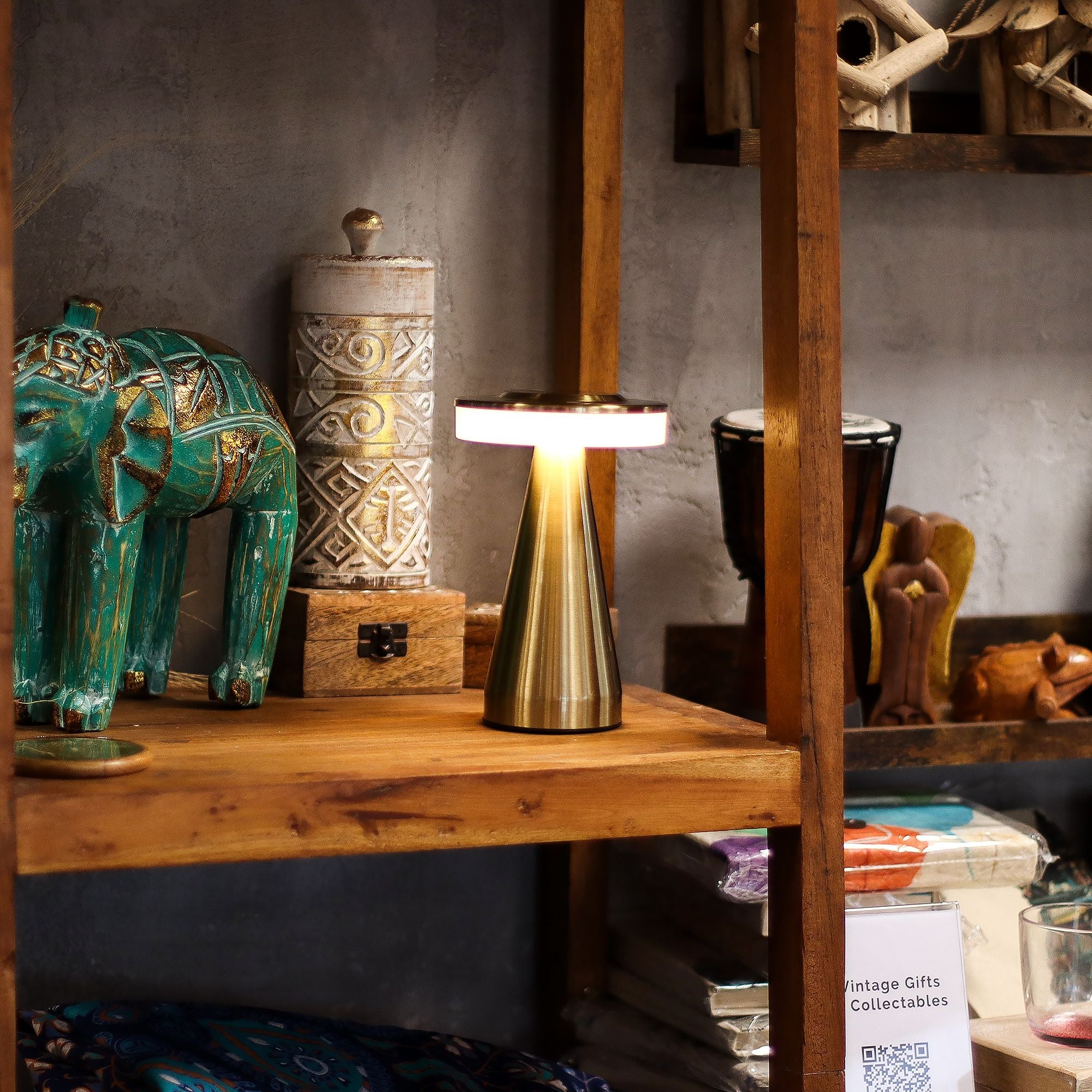 Touch Lamp - Tall Stem Copper - USB (C) - Rechargable  (400 Watt) 🇬🇧
