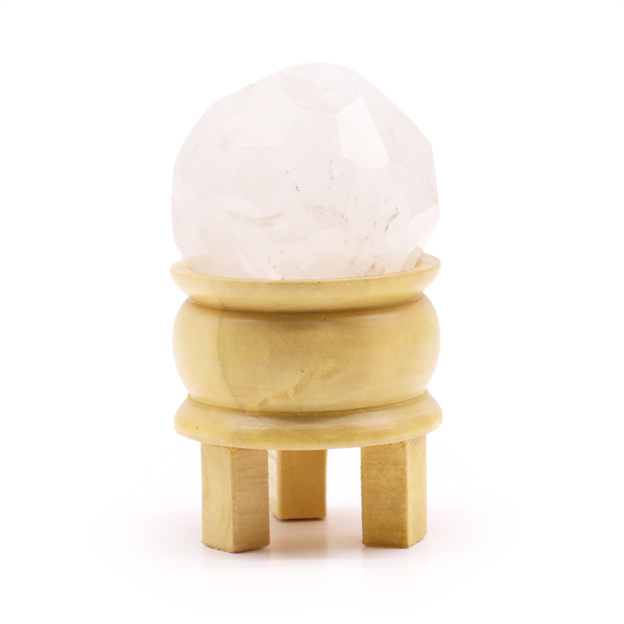 Gemstone Faceted Healing Ball & Stand - Rock Quartz 🇬🇧