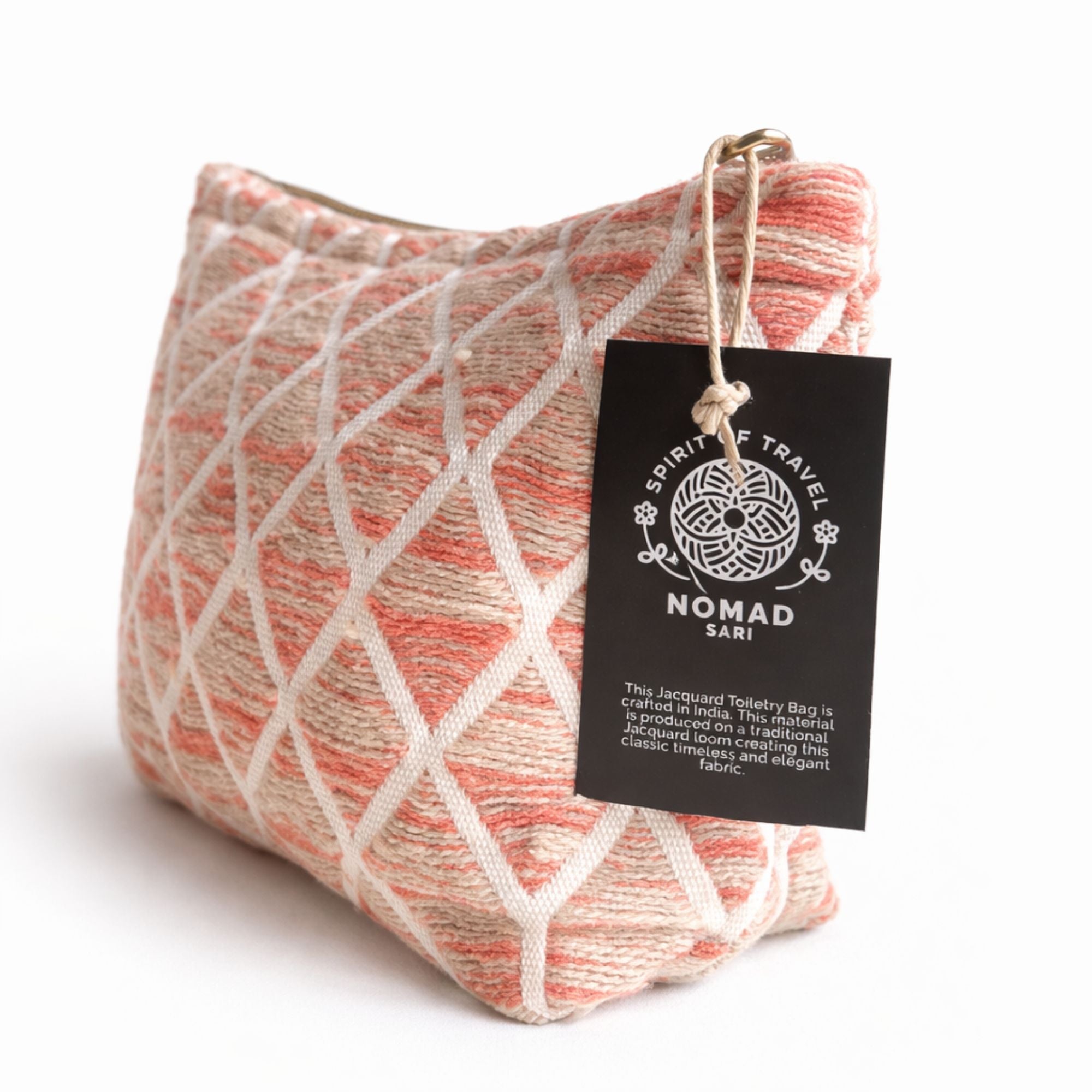 Nomad Sari Indian Jacquard Toiletry Bag - Rose Lattice 🇬🇧