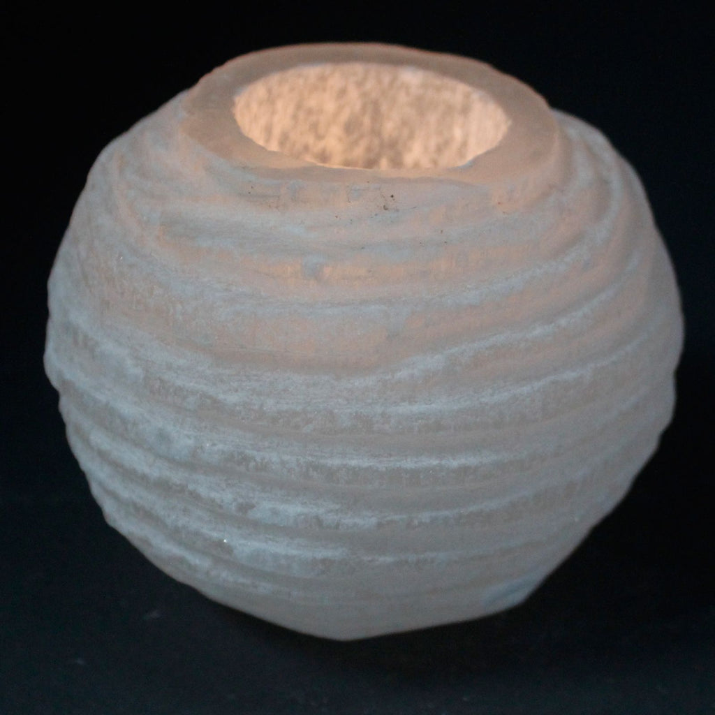 Selenite Snowball Candle Holder - 8 cm 🇬🇧